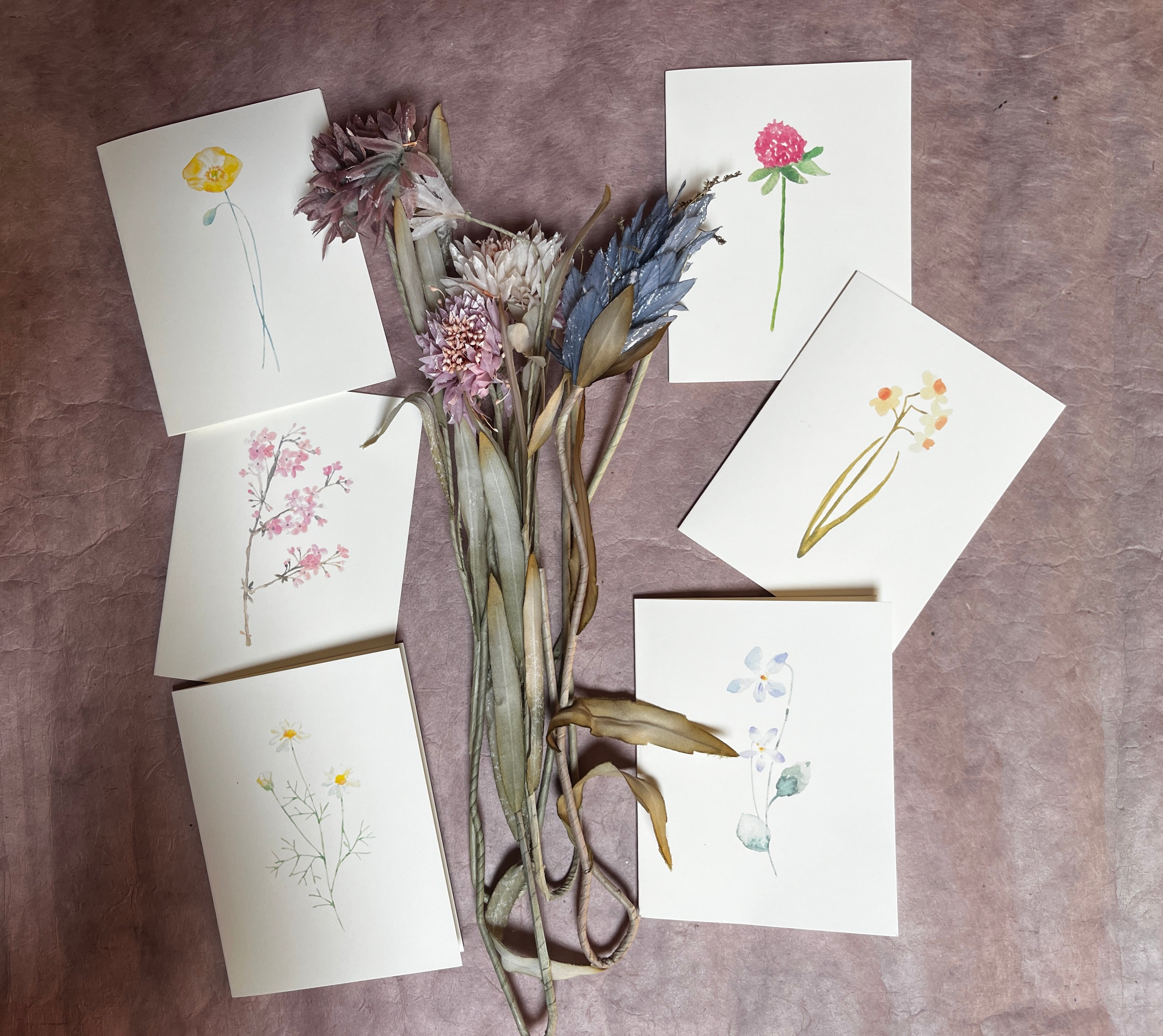 Watercolor Flower Notecards - PARCEL