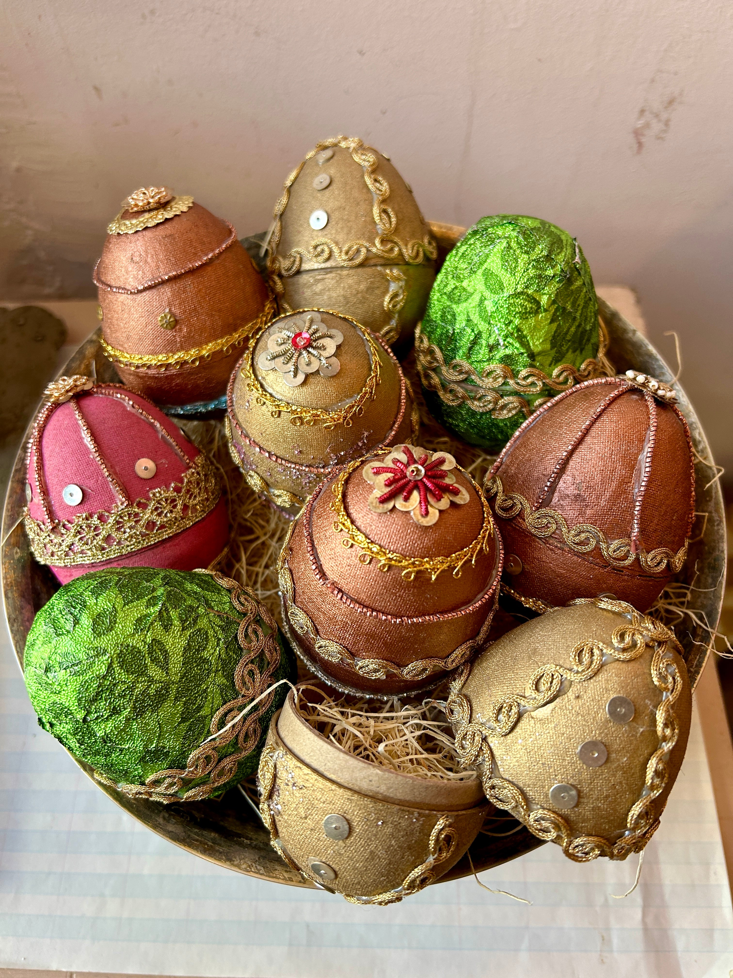 Hand-Embellished Paper Mache Egg Boxes - PARCEL