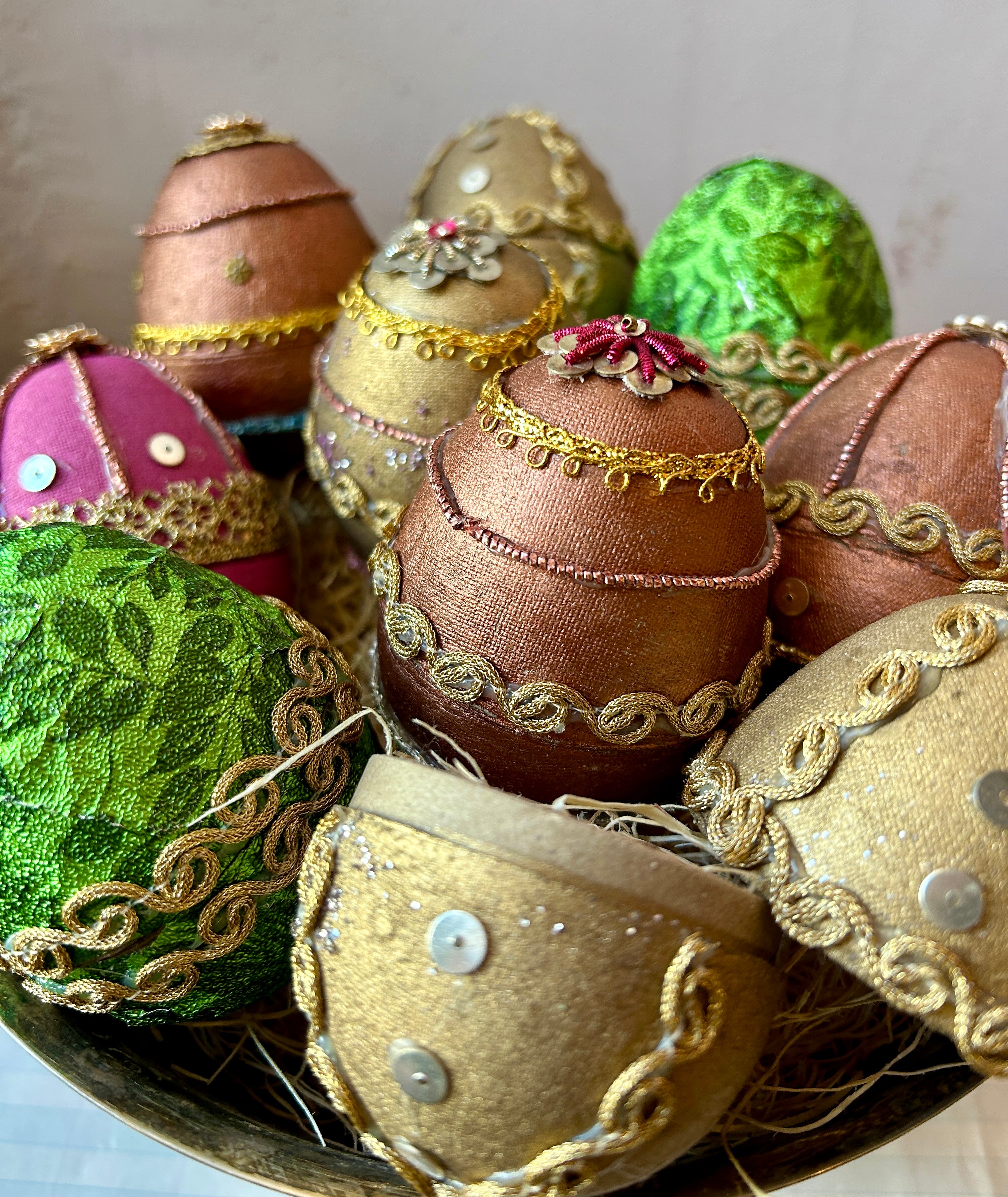 Hand-Embellished Paper Mache Egg Boxes - PARCEL