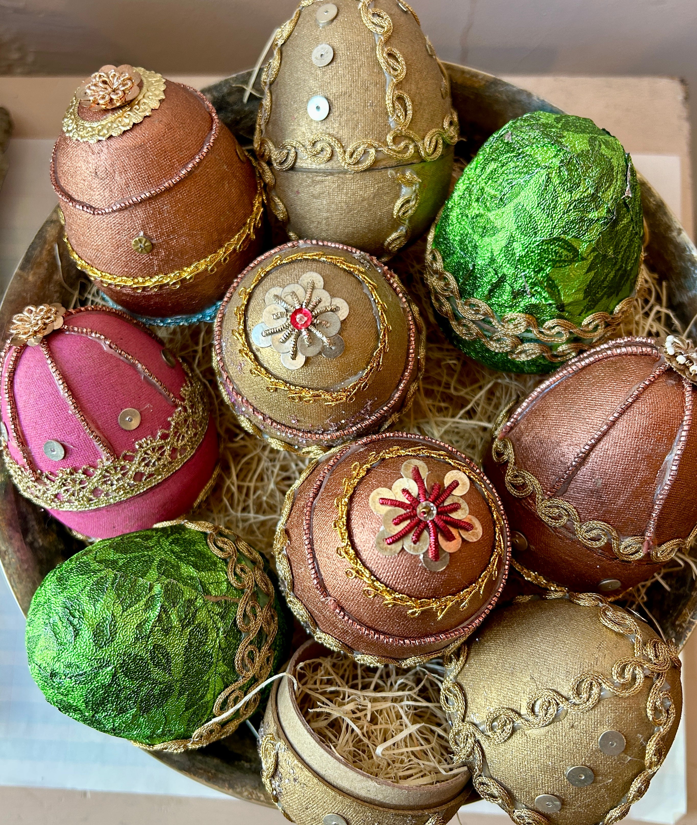 Hand-Embellished Paper Mache Egg Boxes - PARCEL