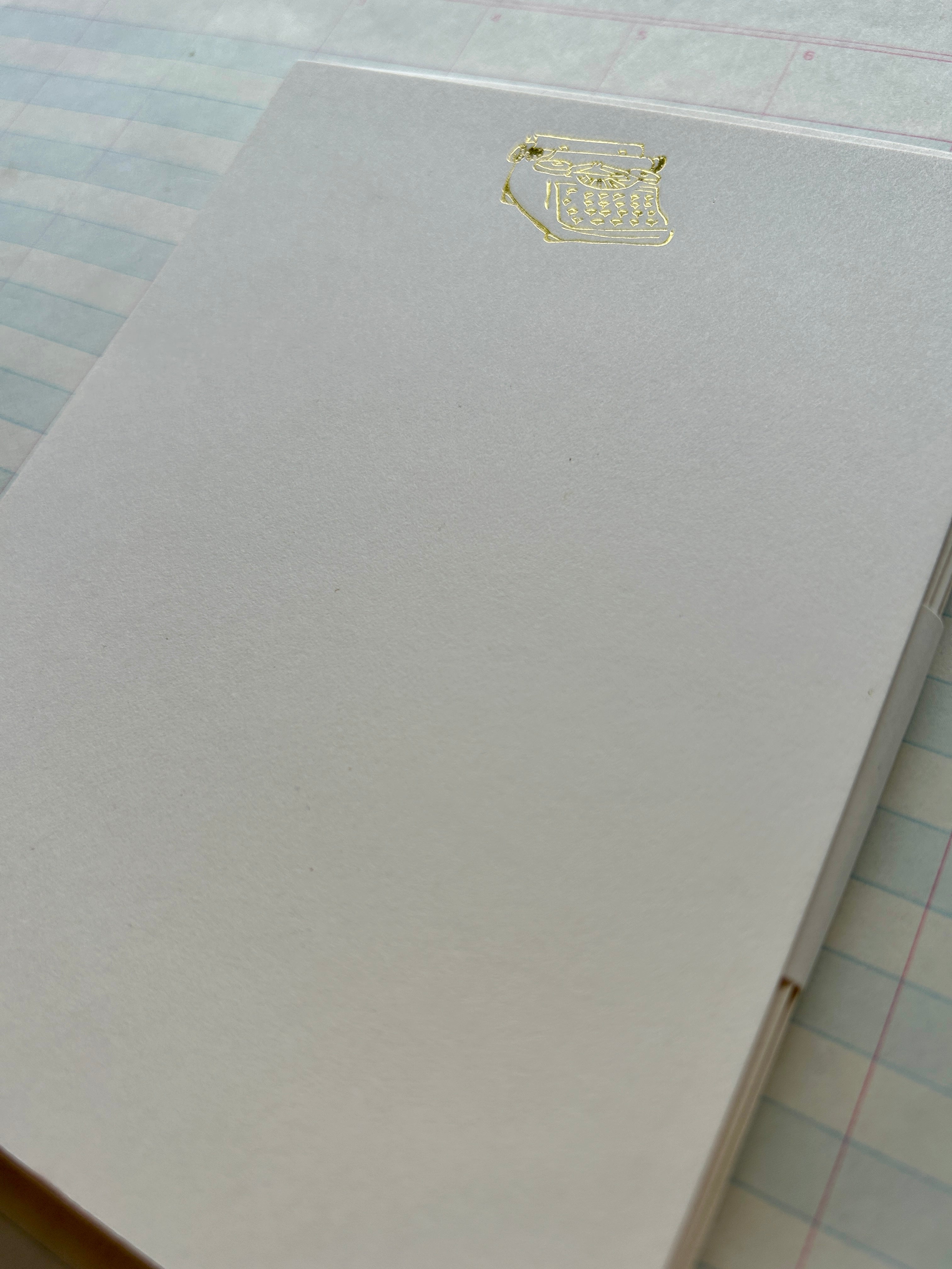 Typewriter Foil Pressed Stationery - PARCEL