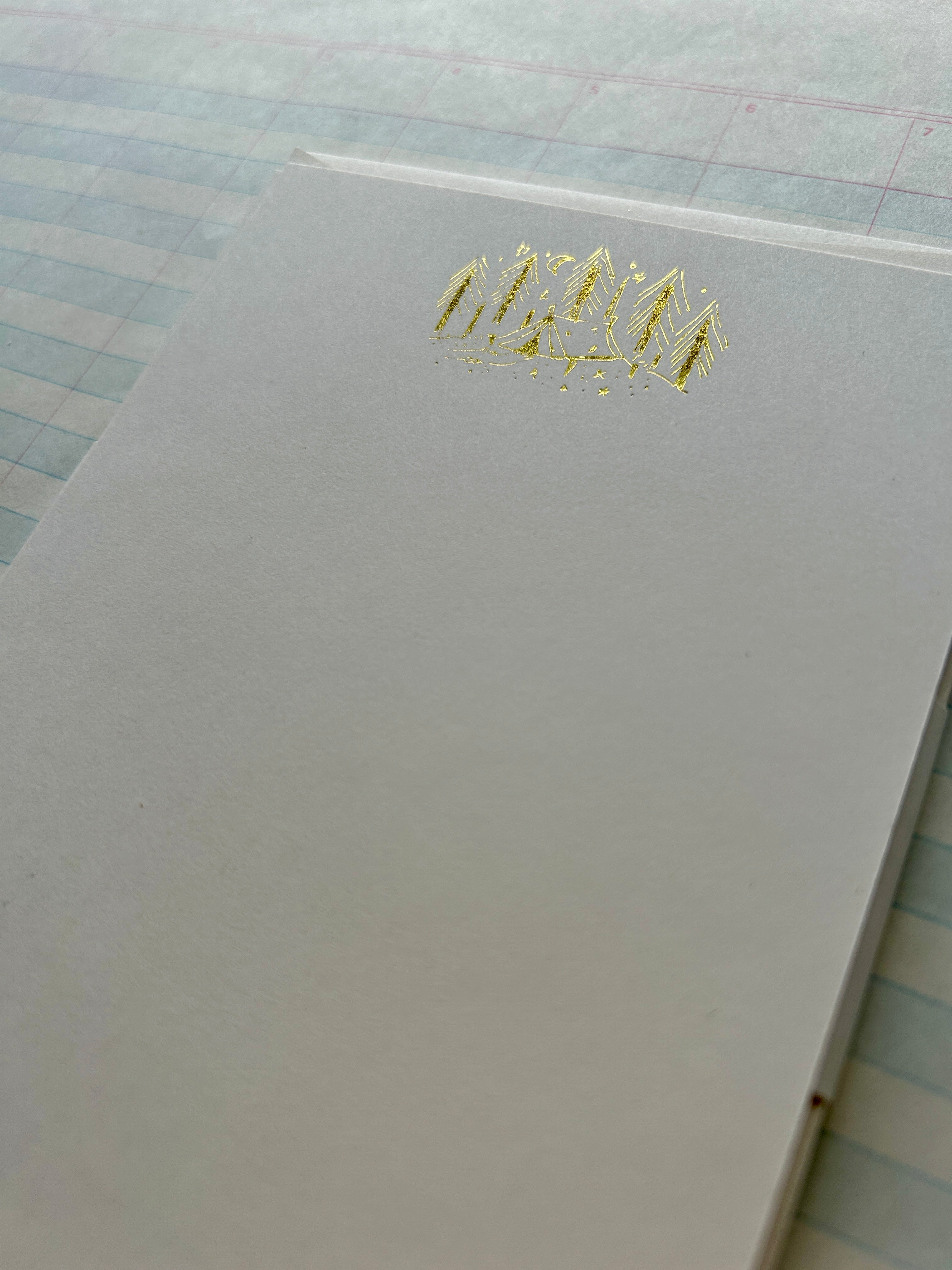 Camping Scene Foil Pressed Stationery - PARCEL