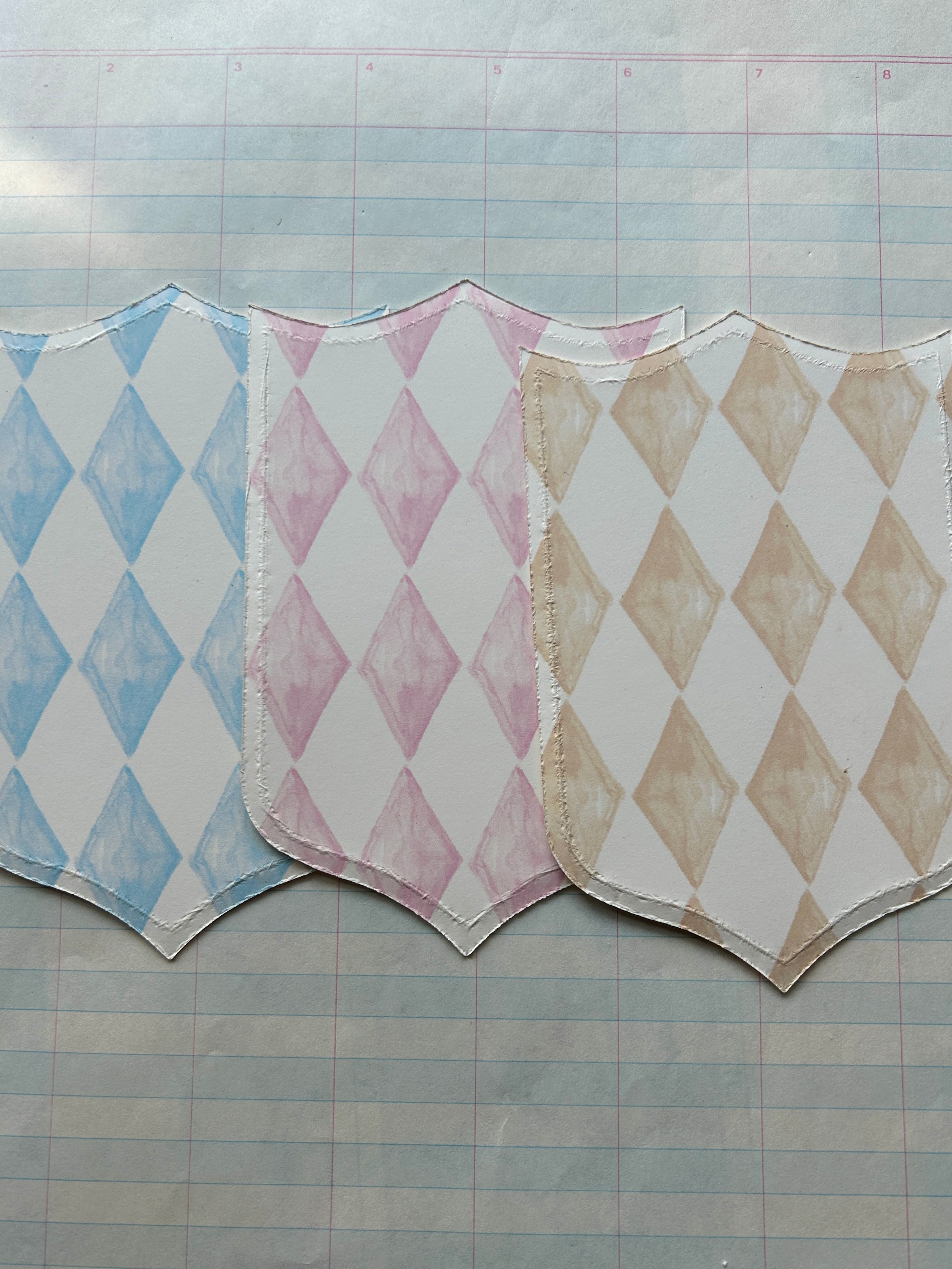 Diamond Shield Die Cut Cards - PARCEL