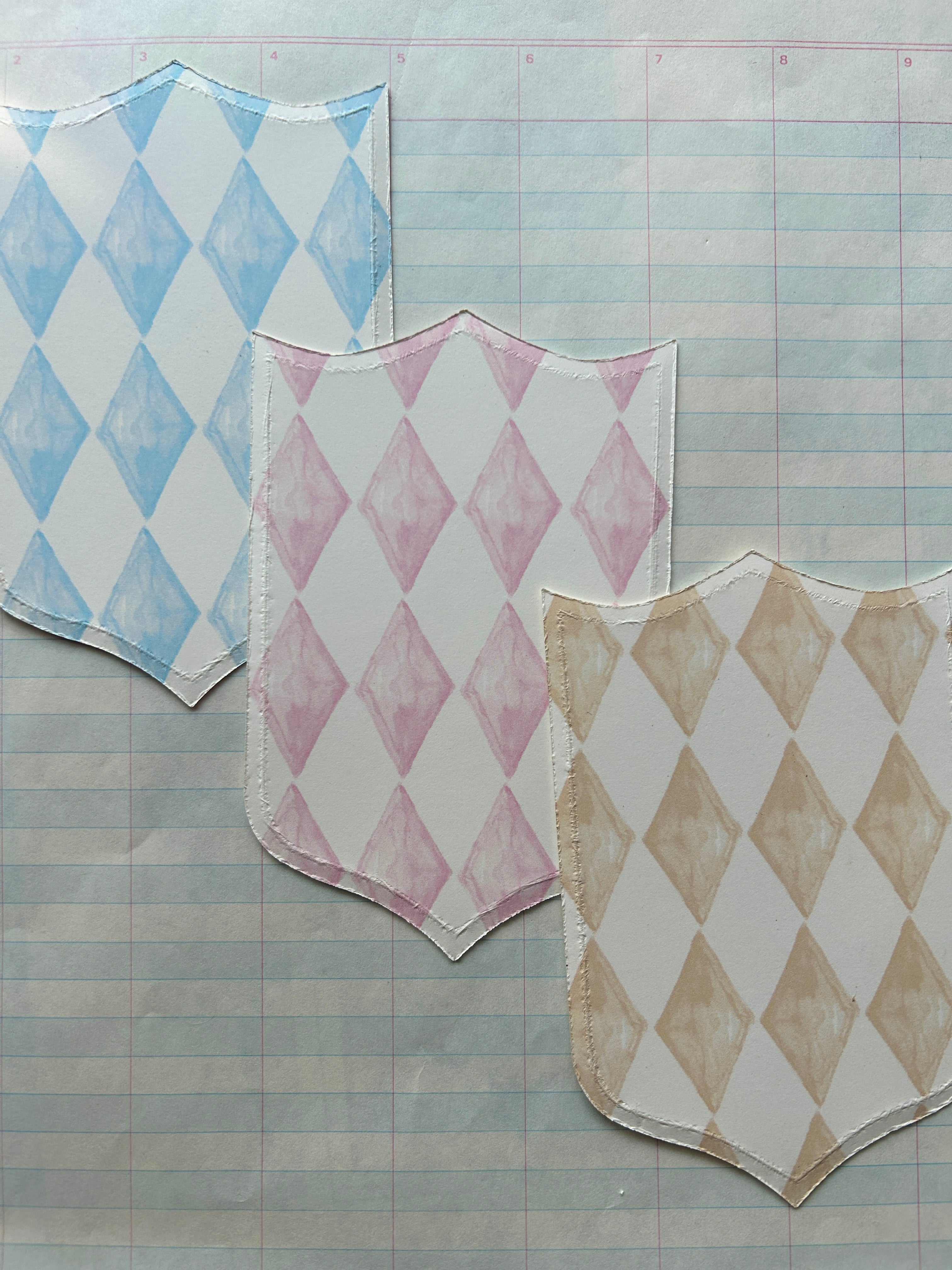 Diamond Shield Die Cut Cards - PARCEL