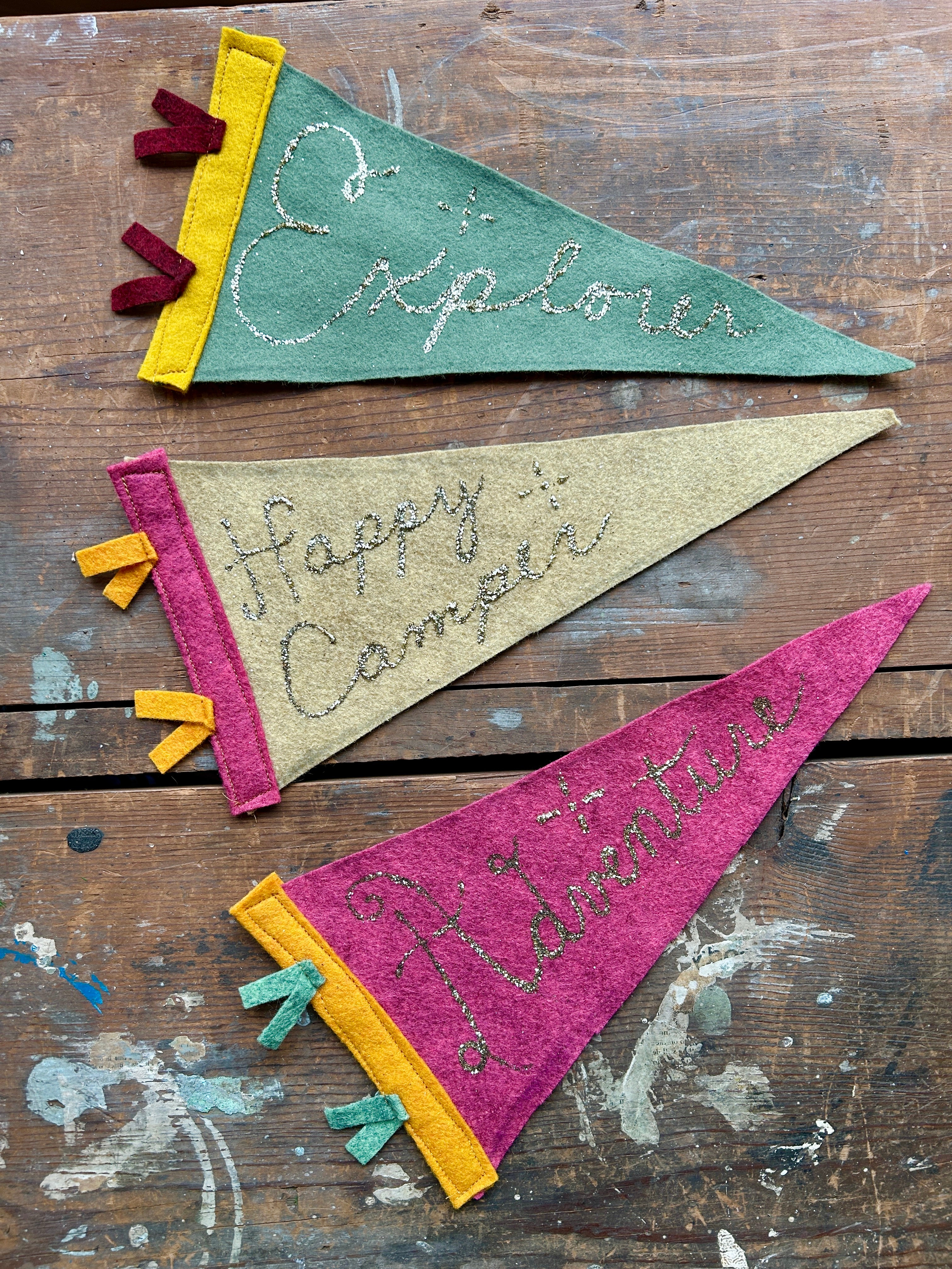 Handmade Glittered Wall Pennants - PARCEL