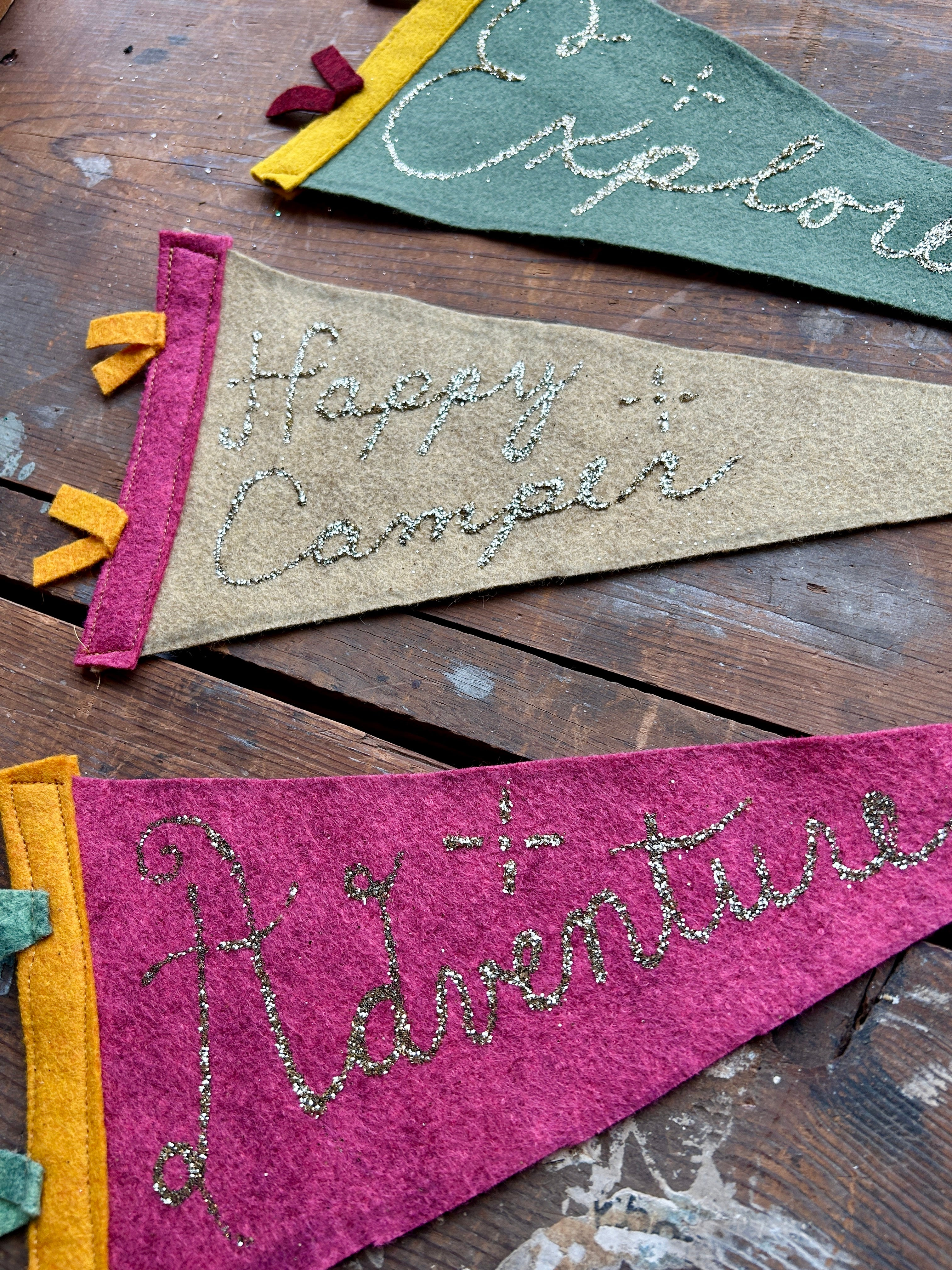 Handmade Glittered Wall Pennants - PARCEL