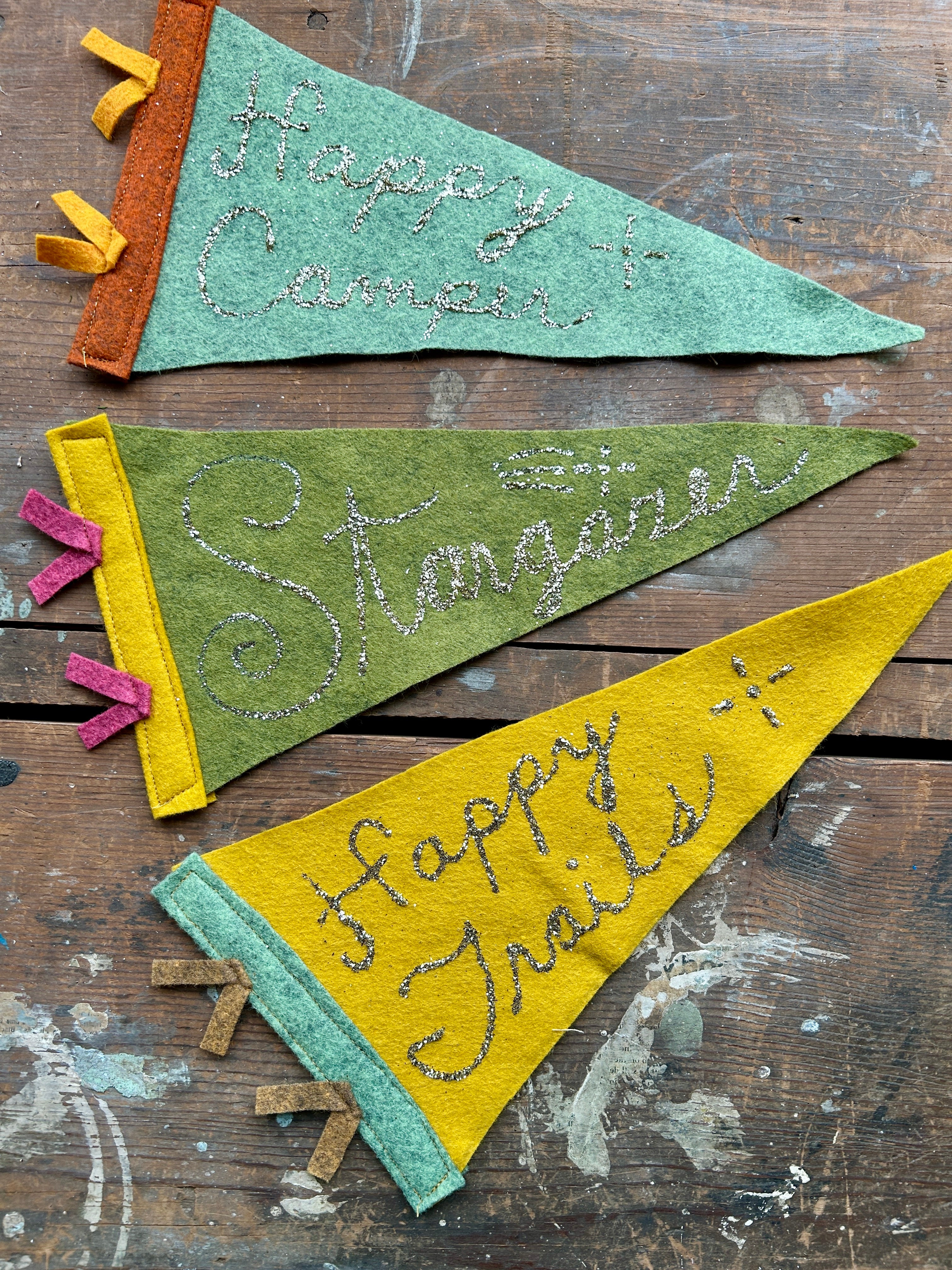 Handmade Glittered Wall Pennants - PARCEL