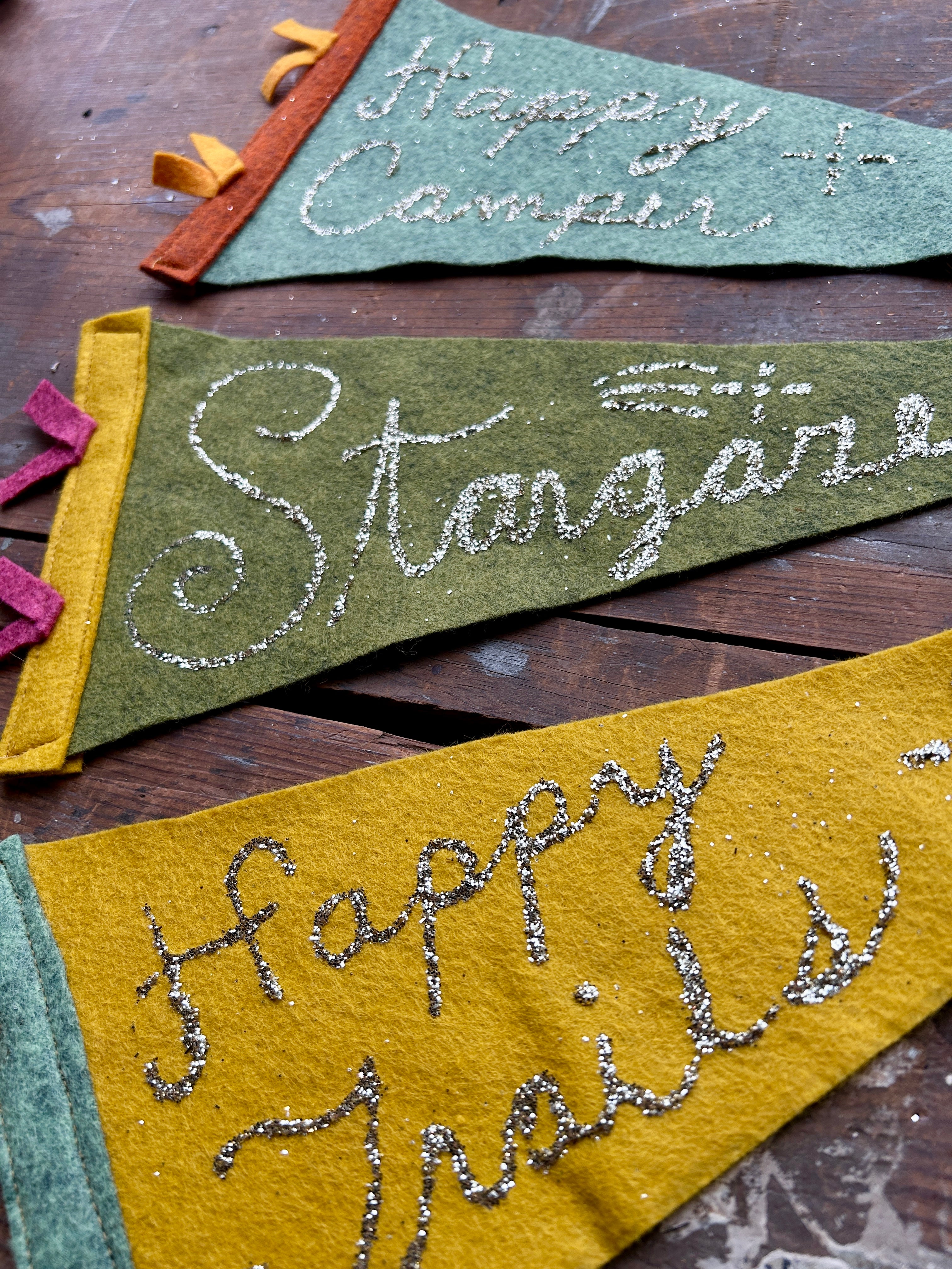 Handmade Glittered Wall Pennants - PARCEL