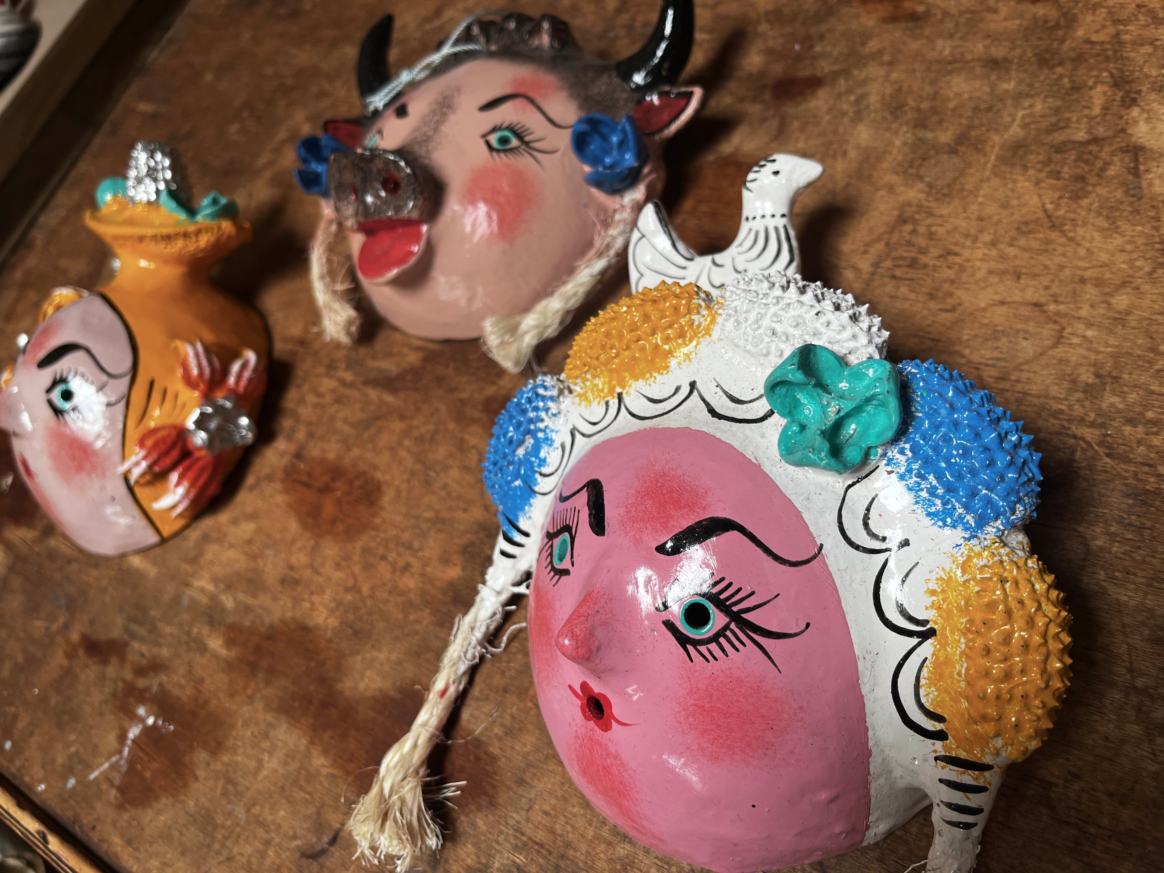 Handmade Mexican Coconut Masks - Silly Ladies - PARCEL
