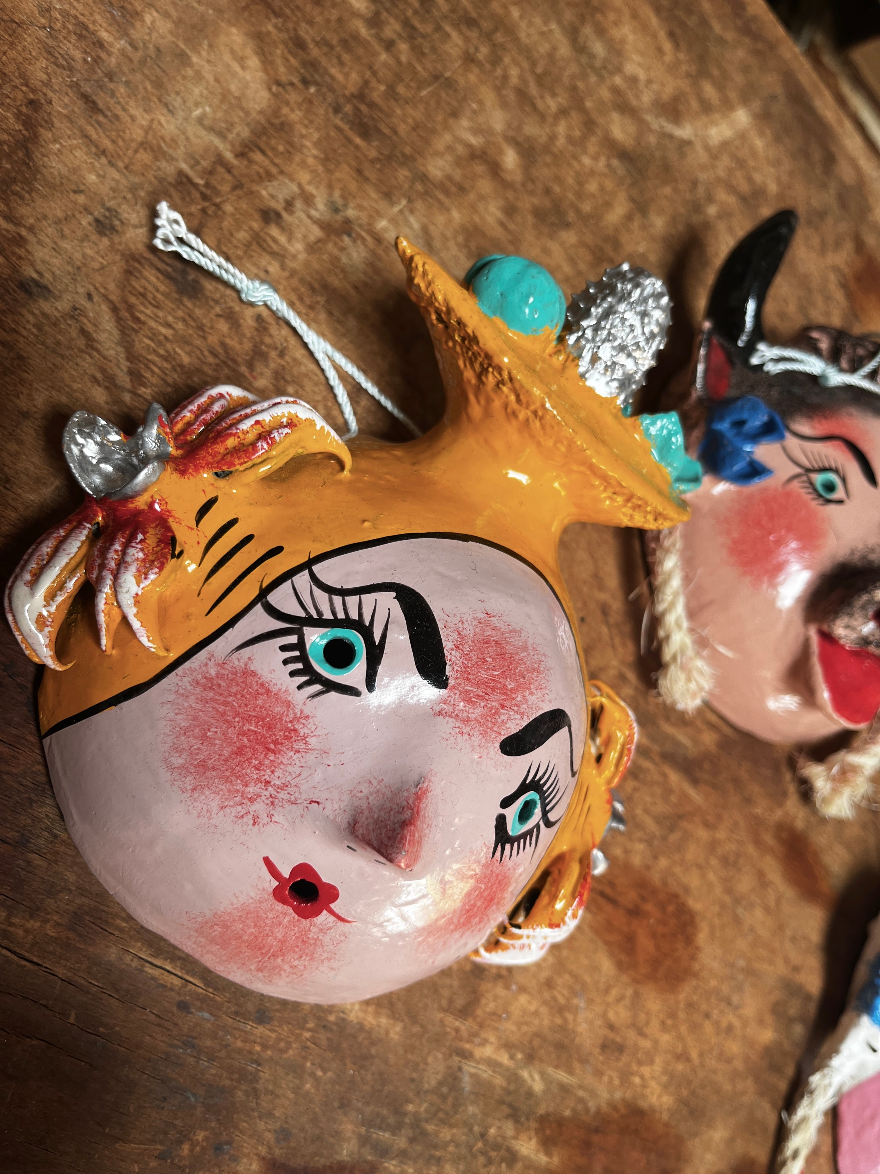 Handmade Mexican Coconut Masks - Silly Ladies - PARCEL