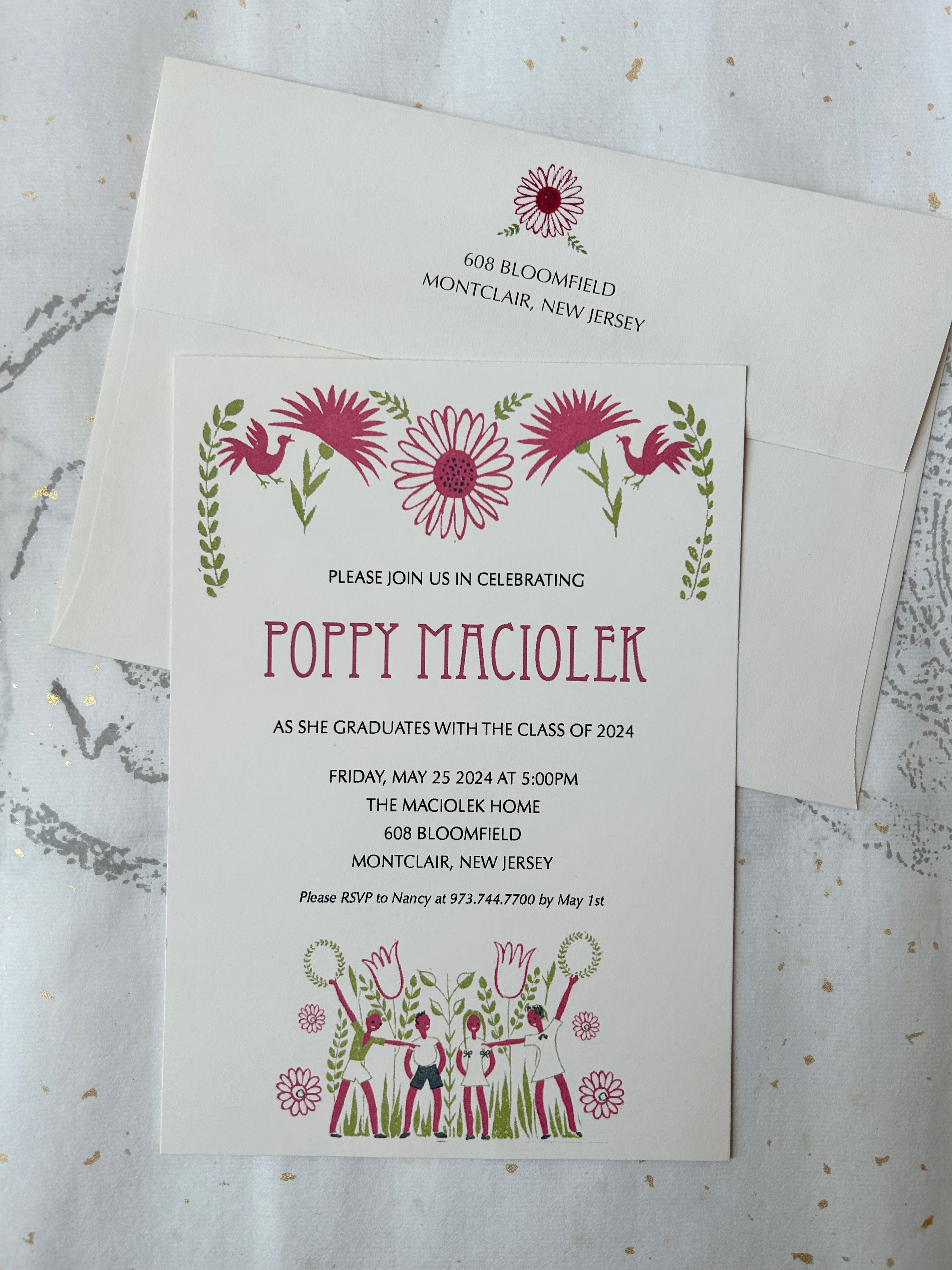 Happy Flowers Customizable Graduation Invitation - PARCEL