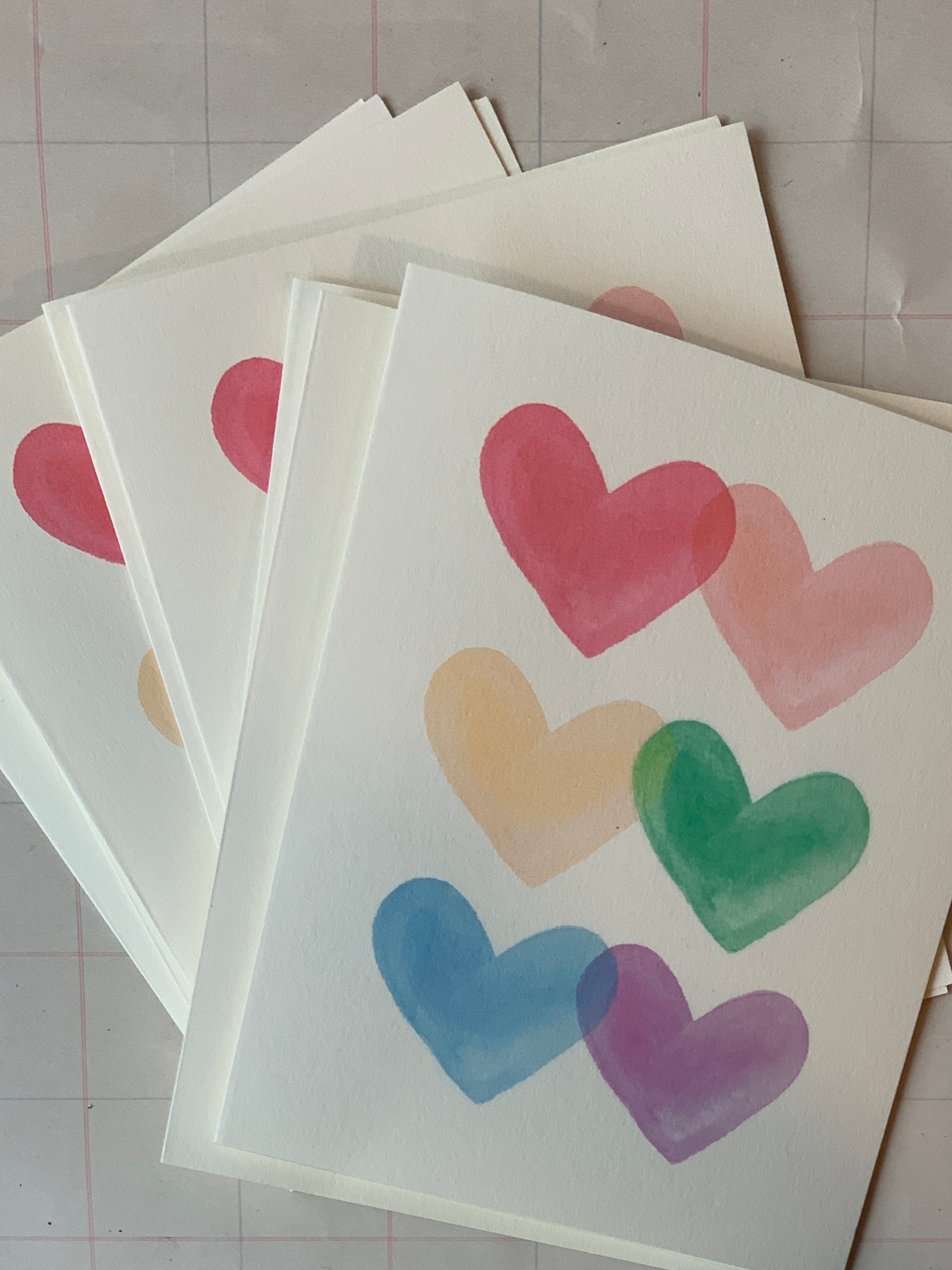Rainbow of Hearts Notecards - PARCEL