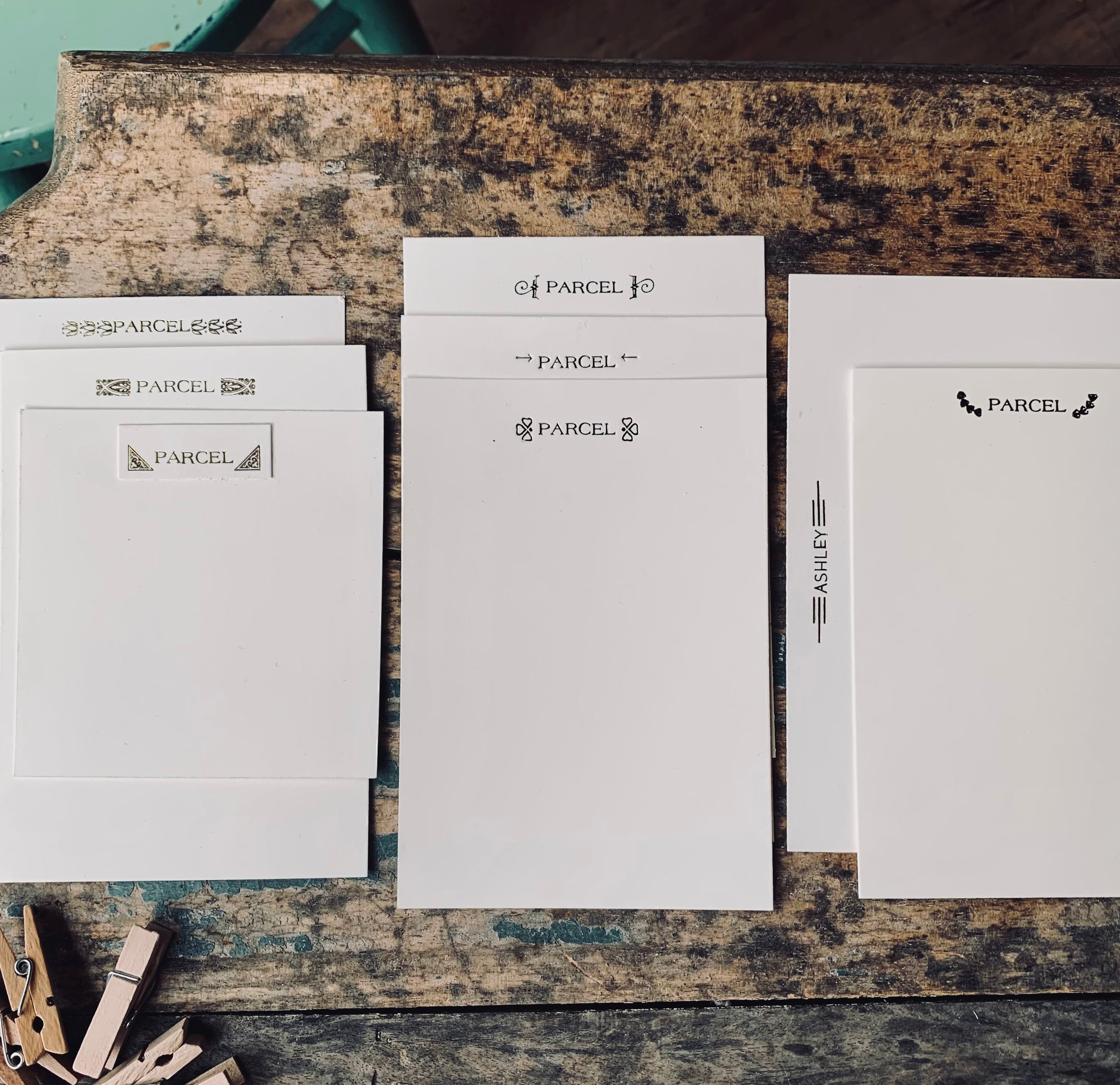 Parcel bespoke personalized stationery - The Bookend Series - PARCEL