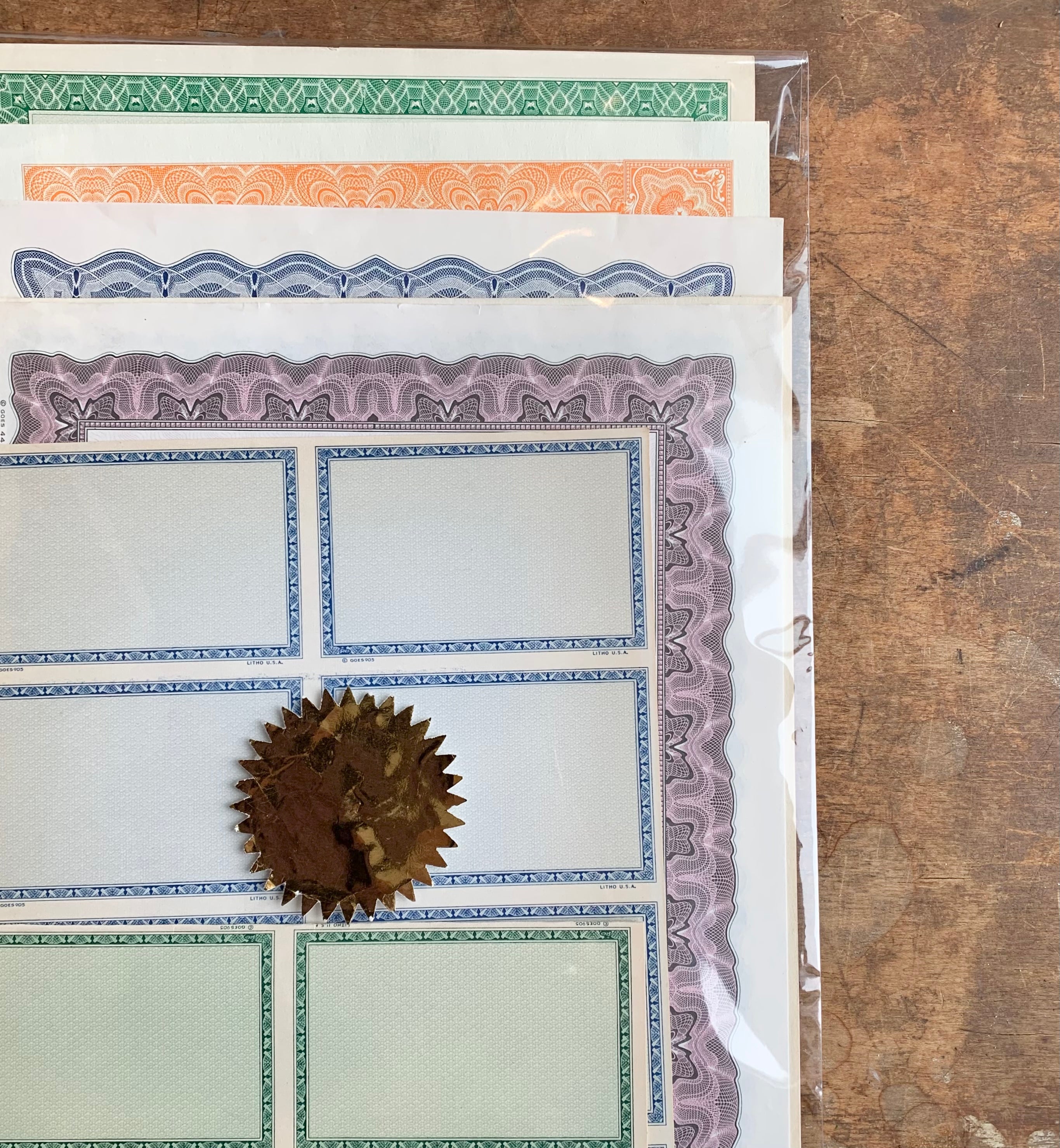 Vintage certificate Assortment - PARCEL