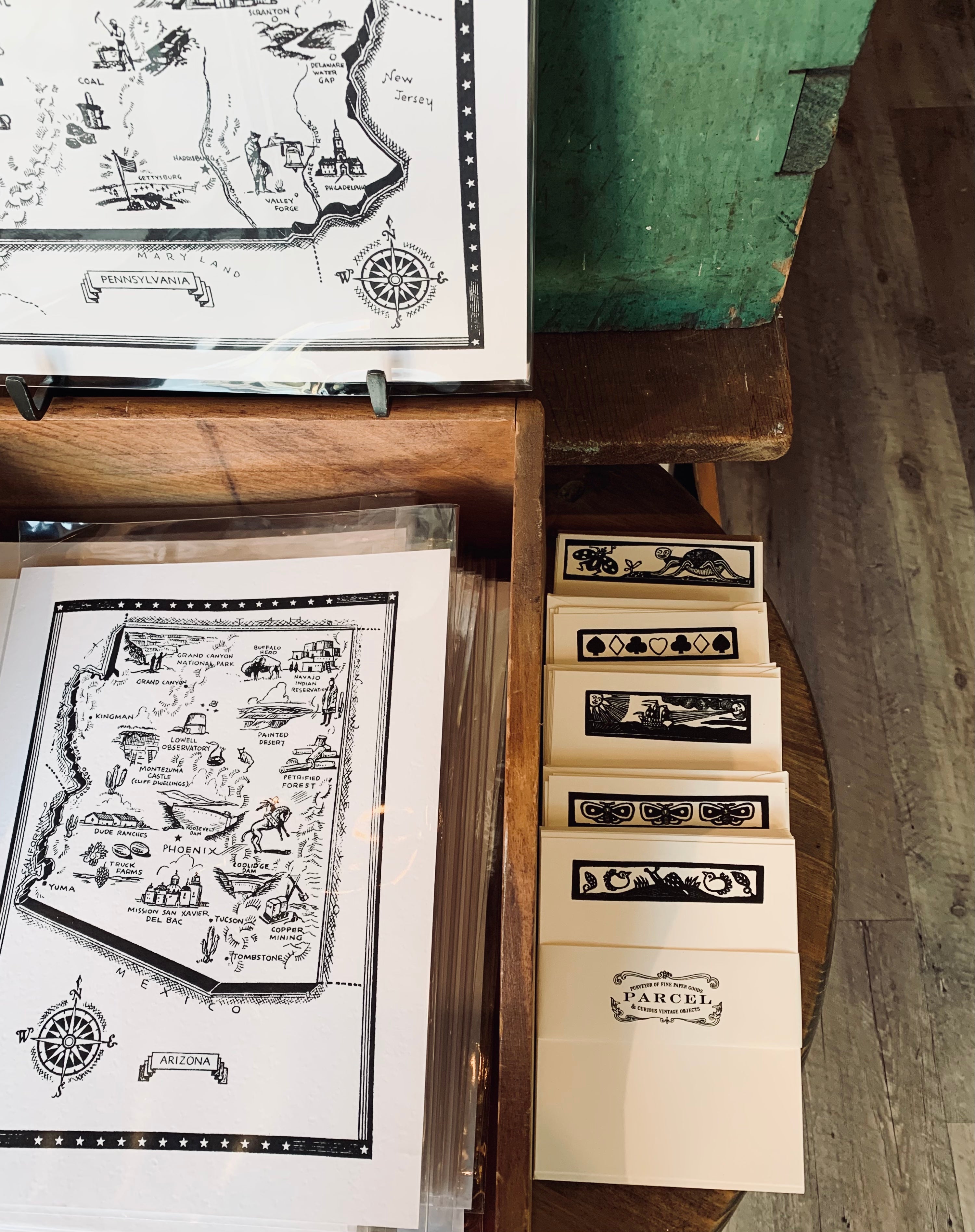 Vintage State Maps Art Print - PARCEL