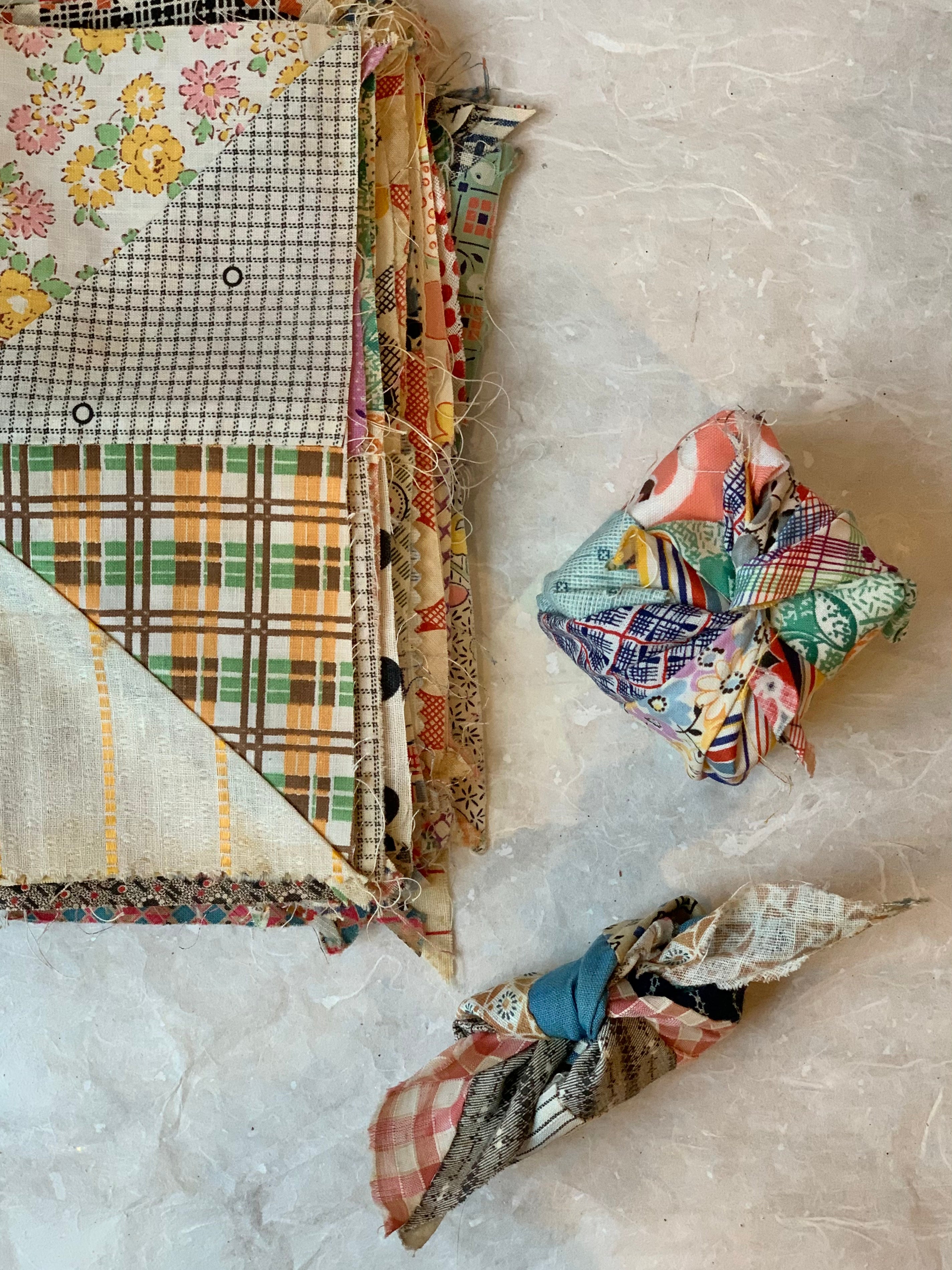 Furoshiki wrap with Antique quilting square - PARCEL