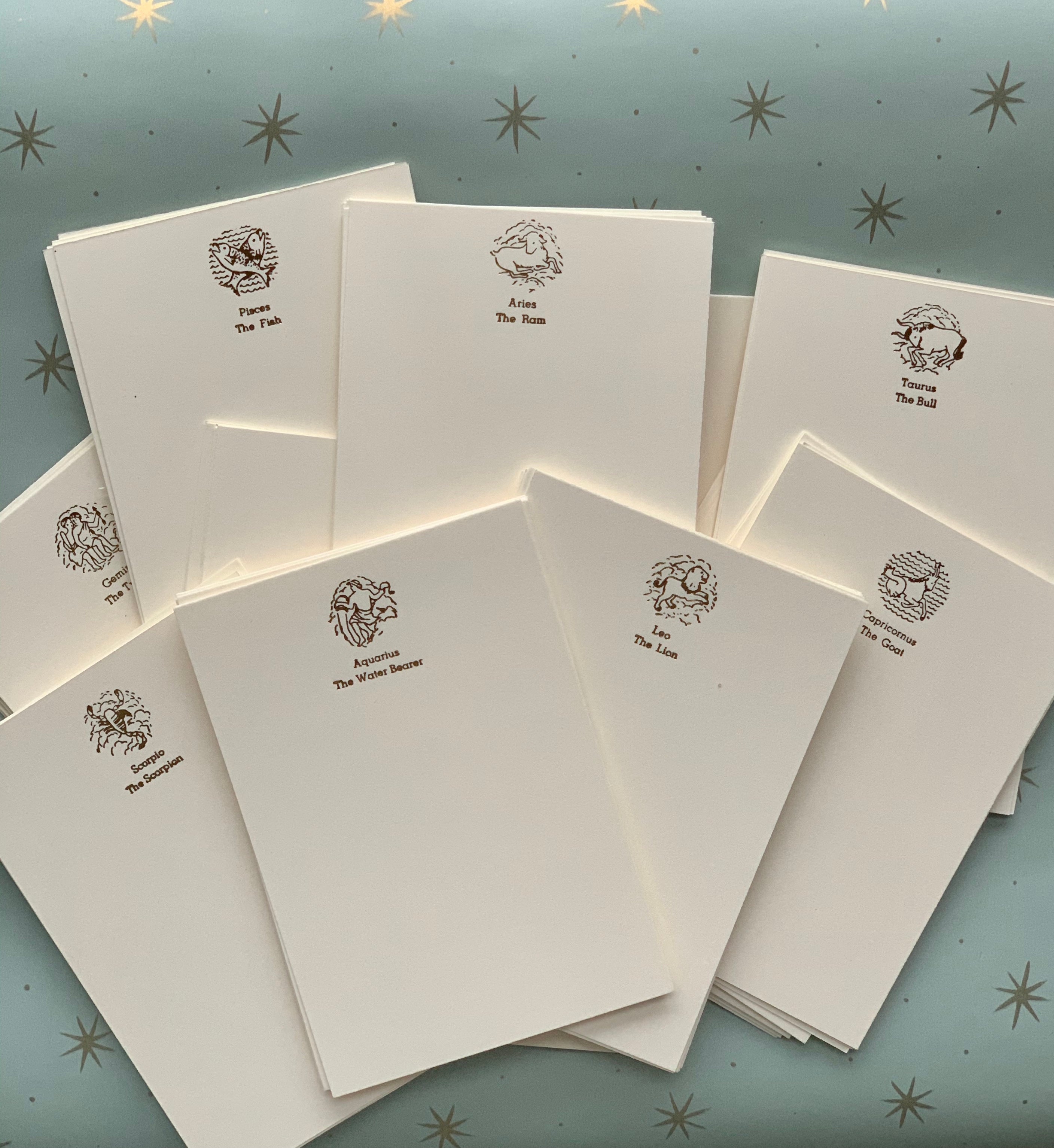 Zodiac Foil-pressed Notecards - PARCEL