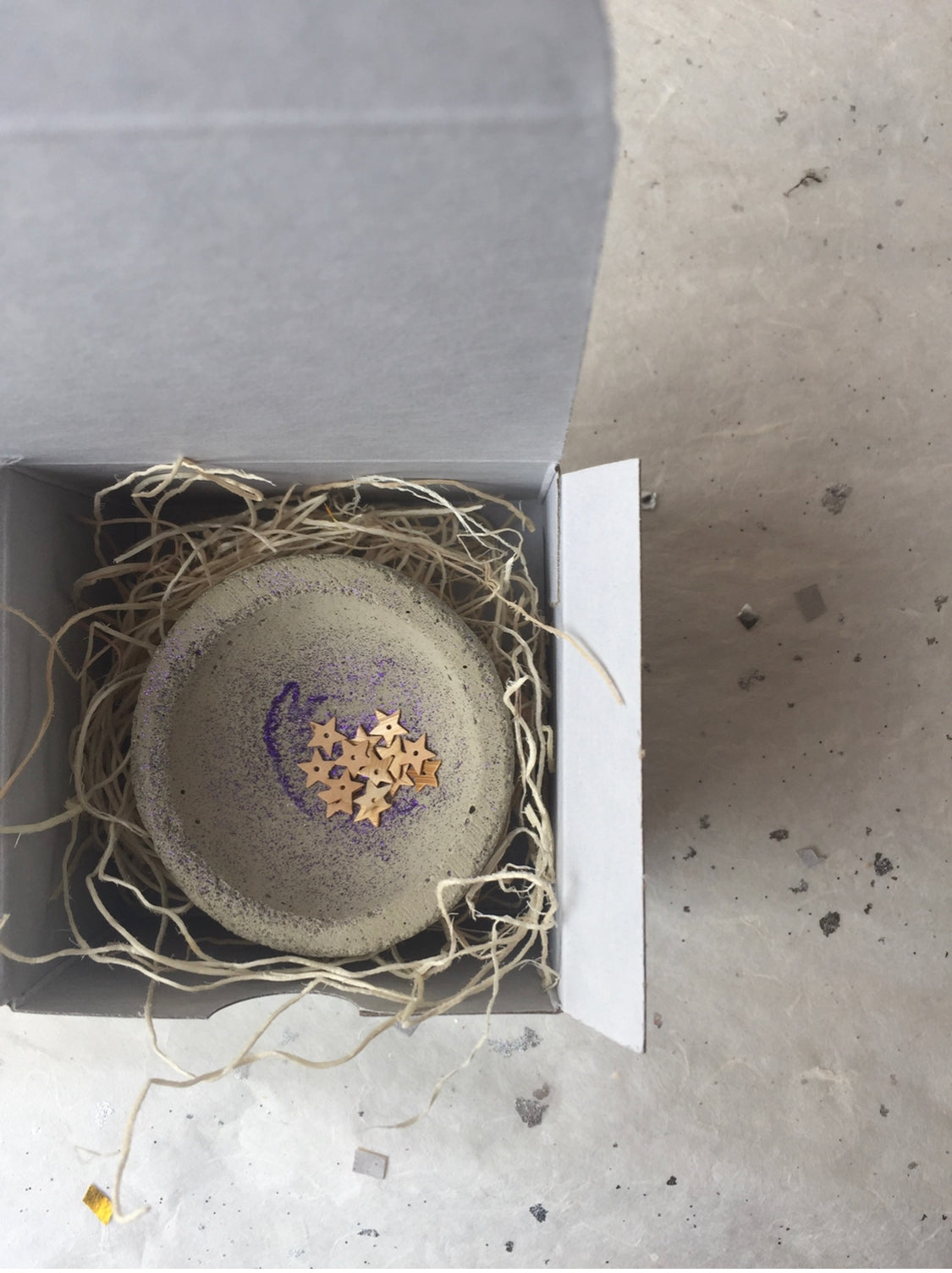 Tiny Handmade Concrete Dish - PARCEL