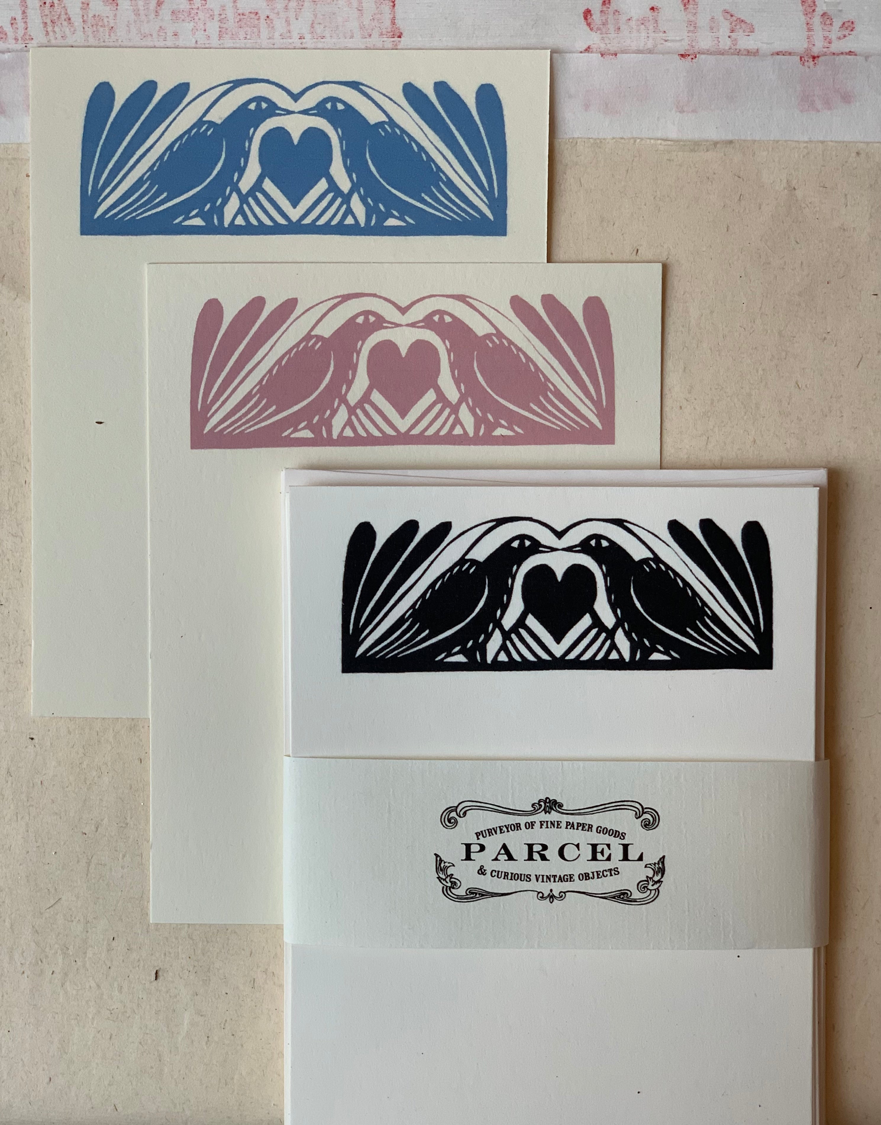 Papercut Birds Kissing Notecards - PARCEL