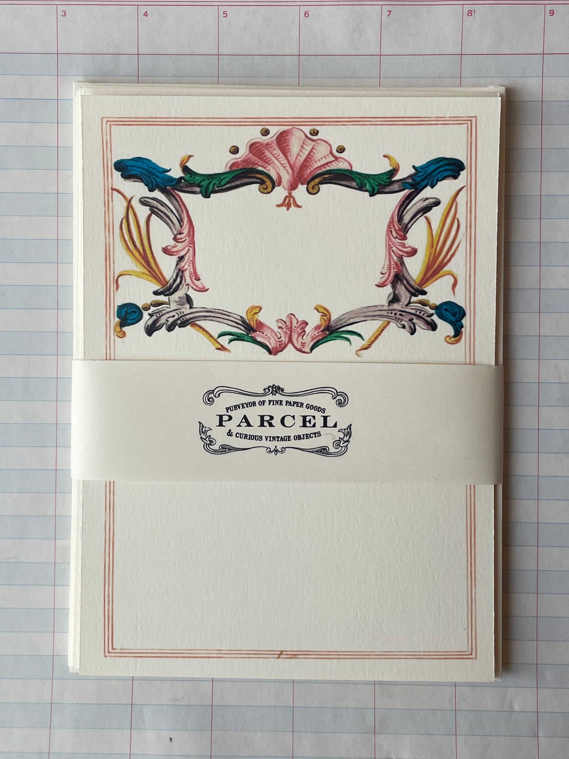Shell Scrollwork Printed Notecard Set - PARCEL