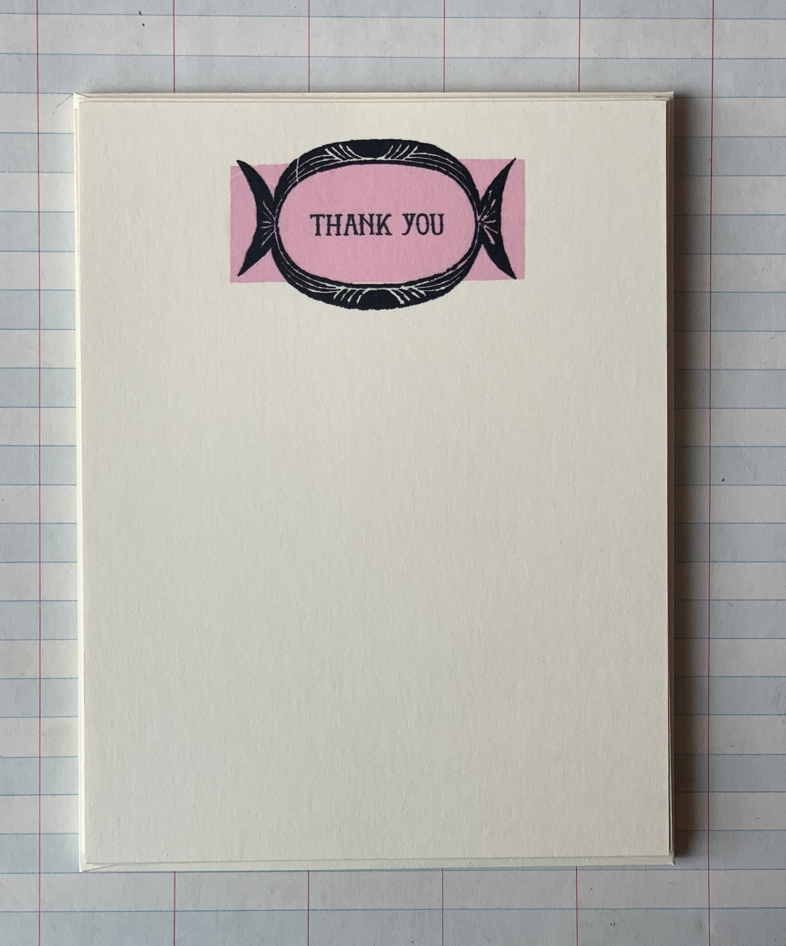 Pink and Black Thank You Notecards - PARCEL