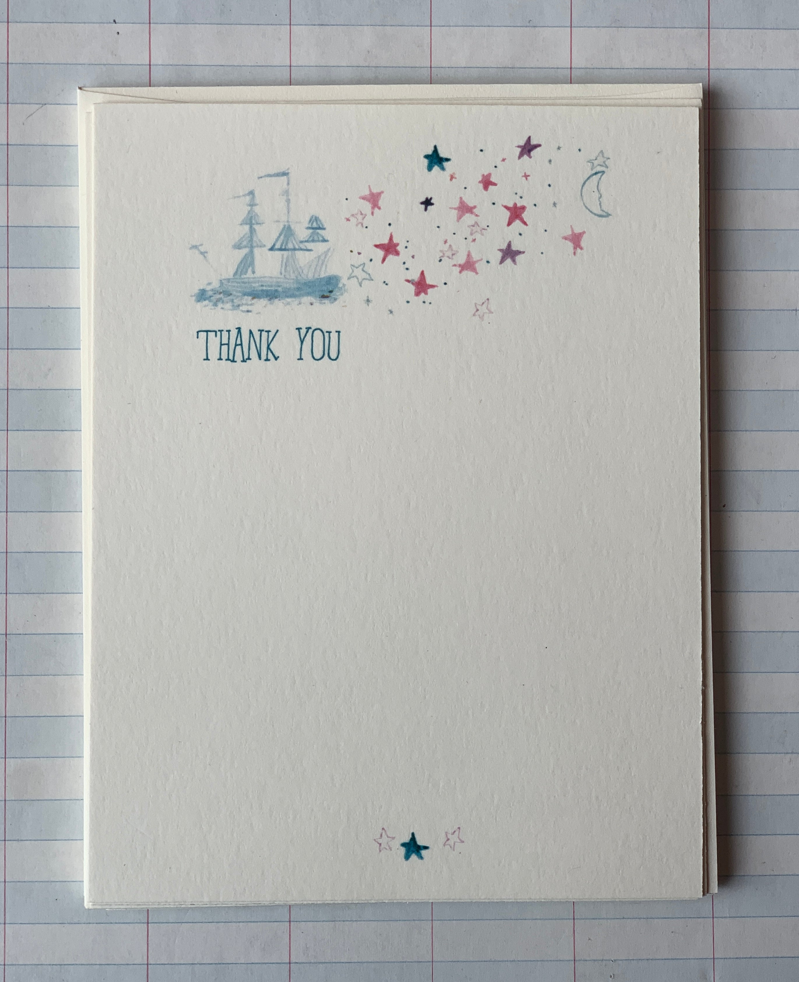 Sail Away in the Night Thank You Notecards - PARCEL