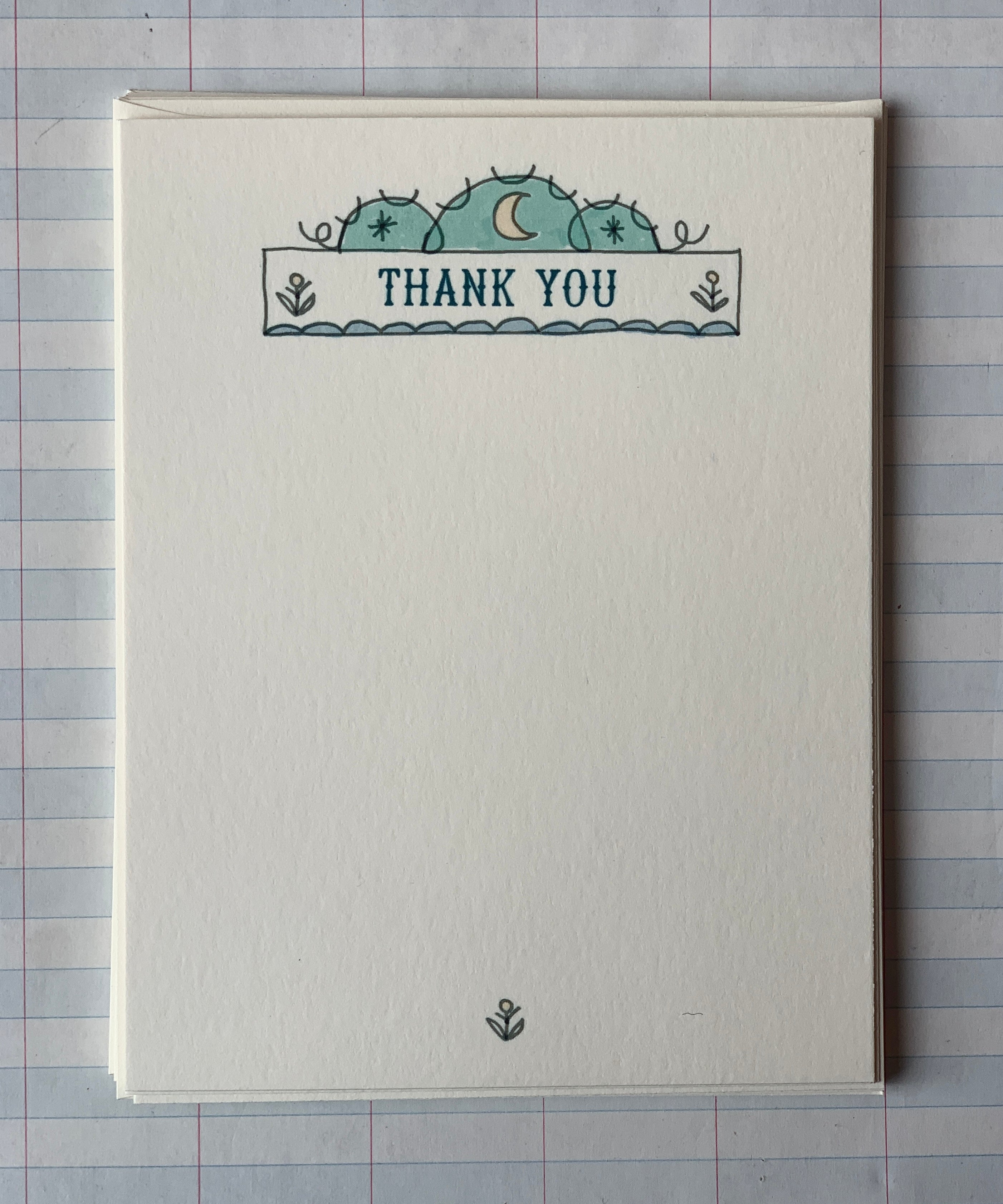 Moon Banner Thank You Notecards