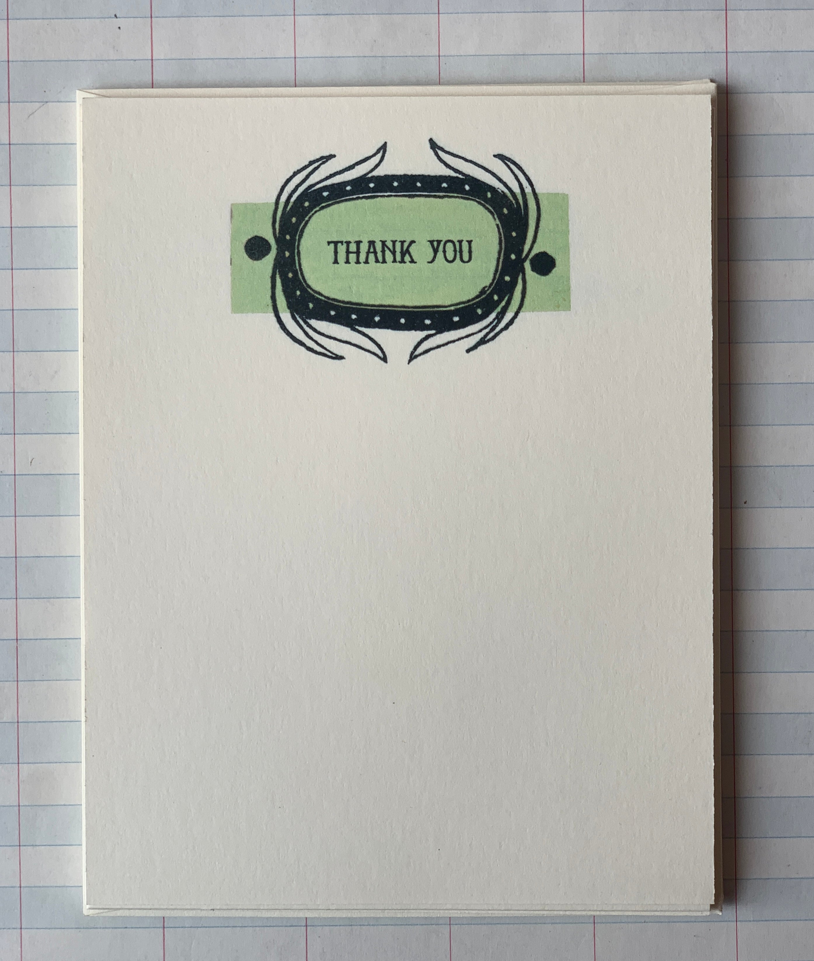 Green and Black Thank You Notecards - PARCEL