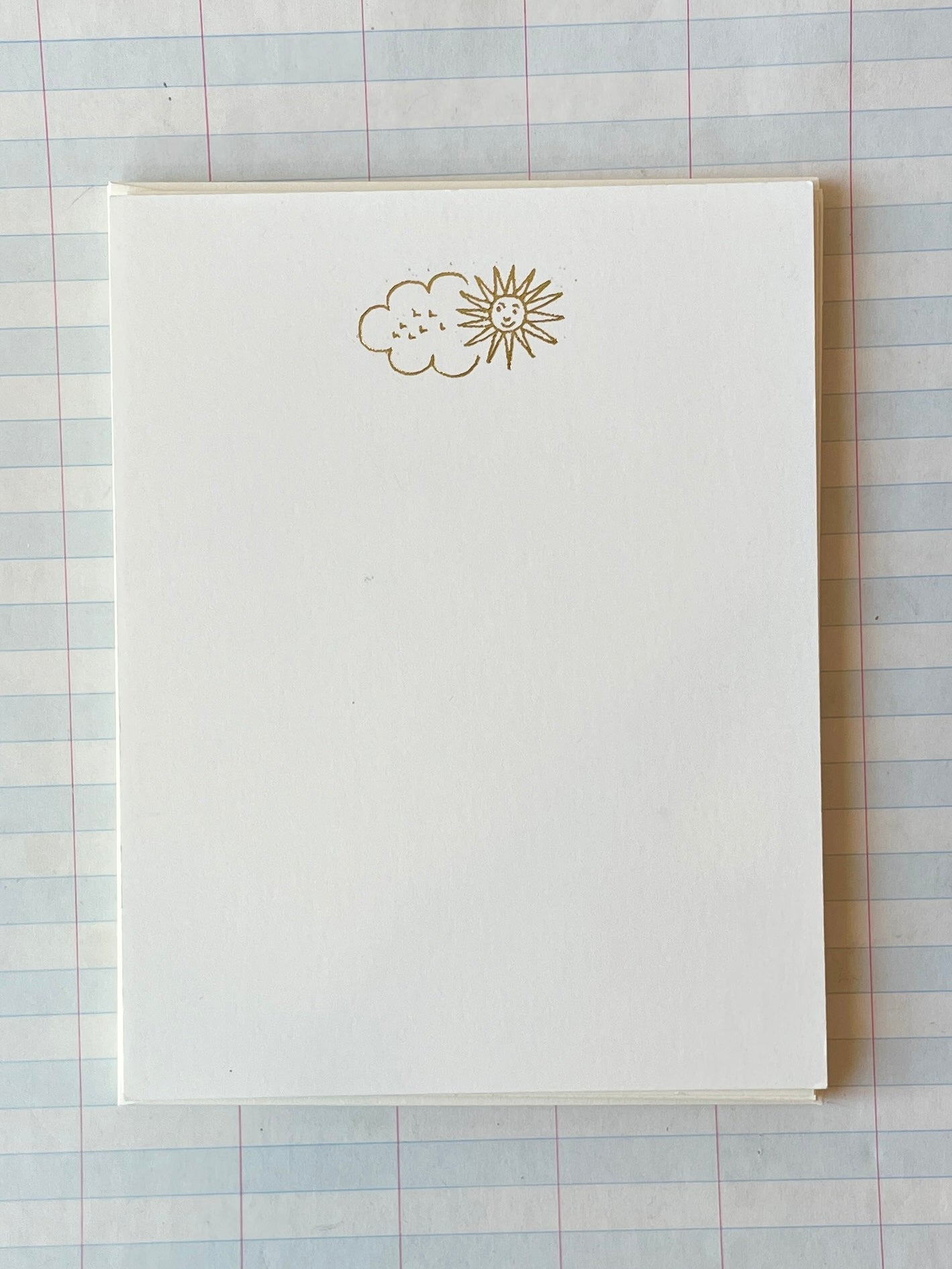 Smiling Sun and Cloud Foil Pressed Stationery - PARCEL