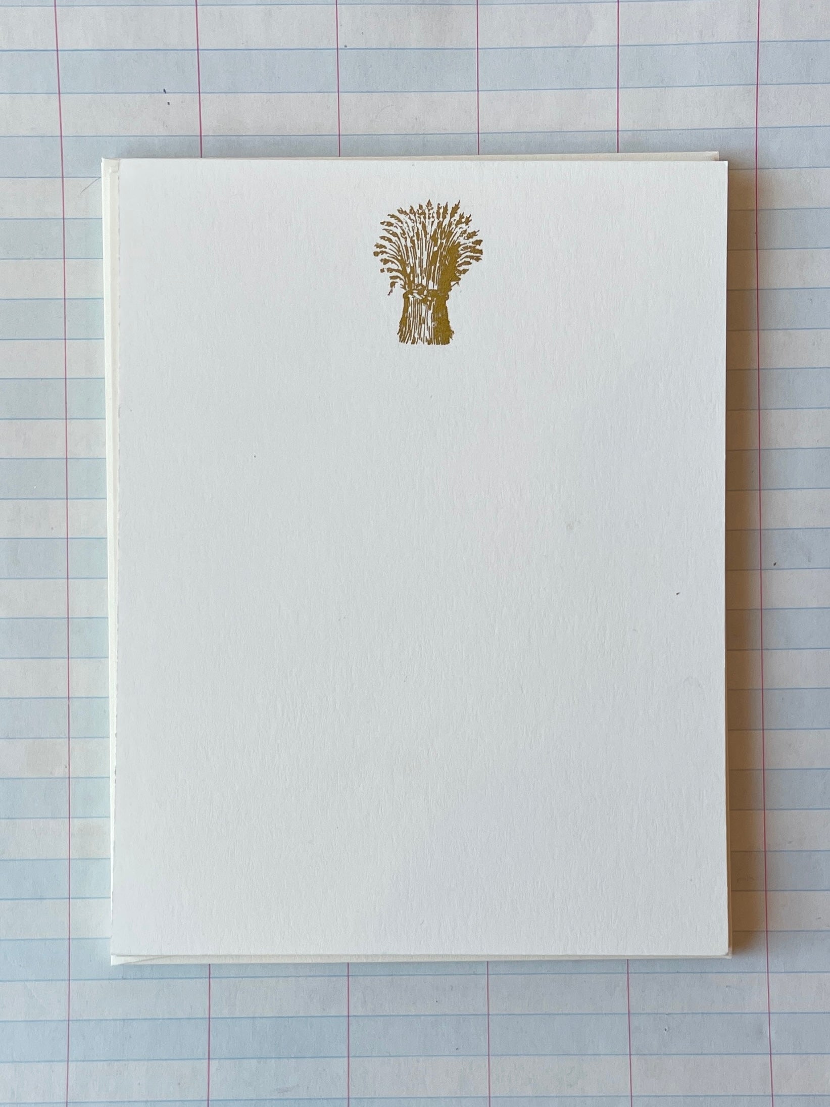 Wheat Sheaves Foil-pressed Notecards - PARCEL