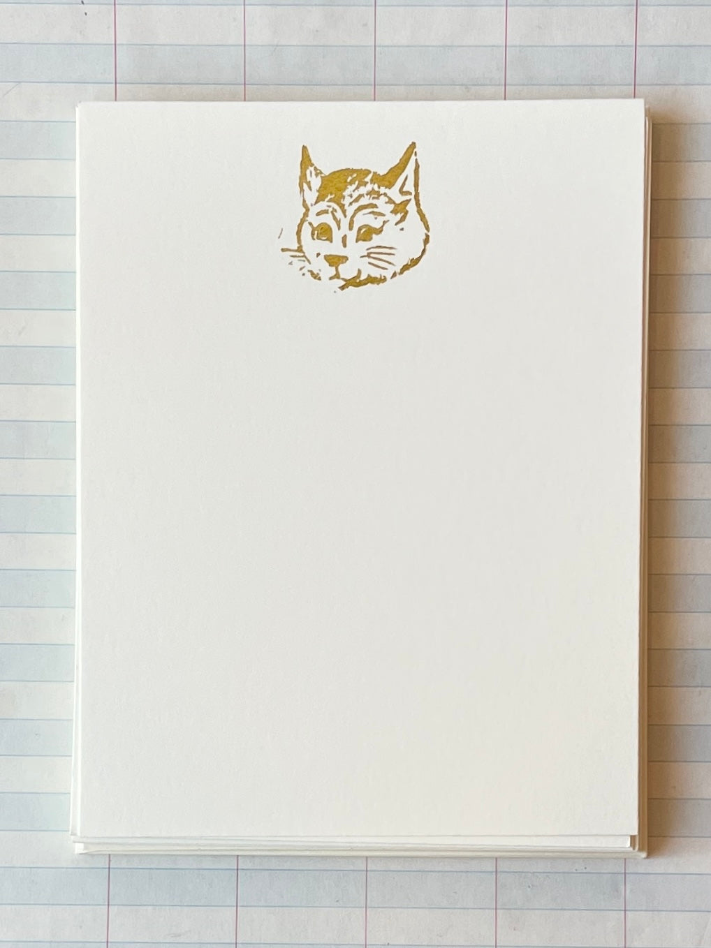 Cat Face Foil Pressed Stationery - PARCEL
