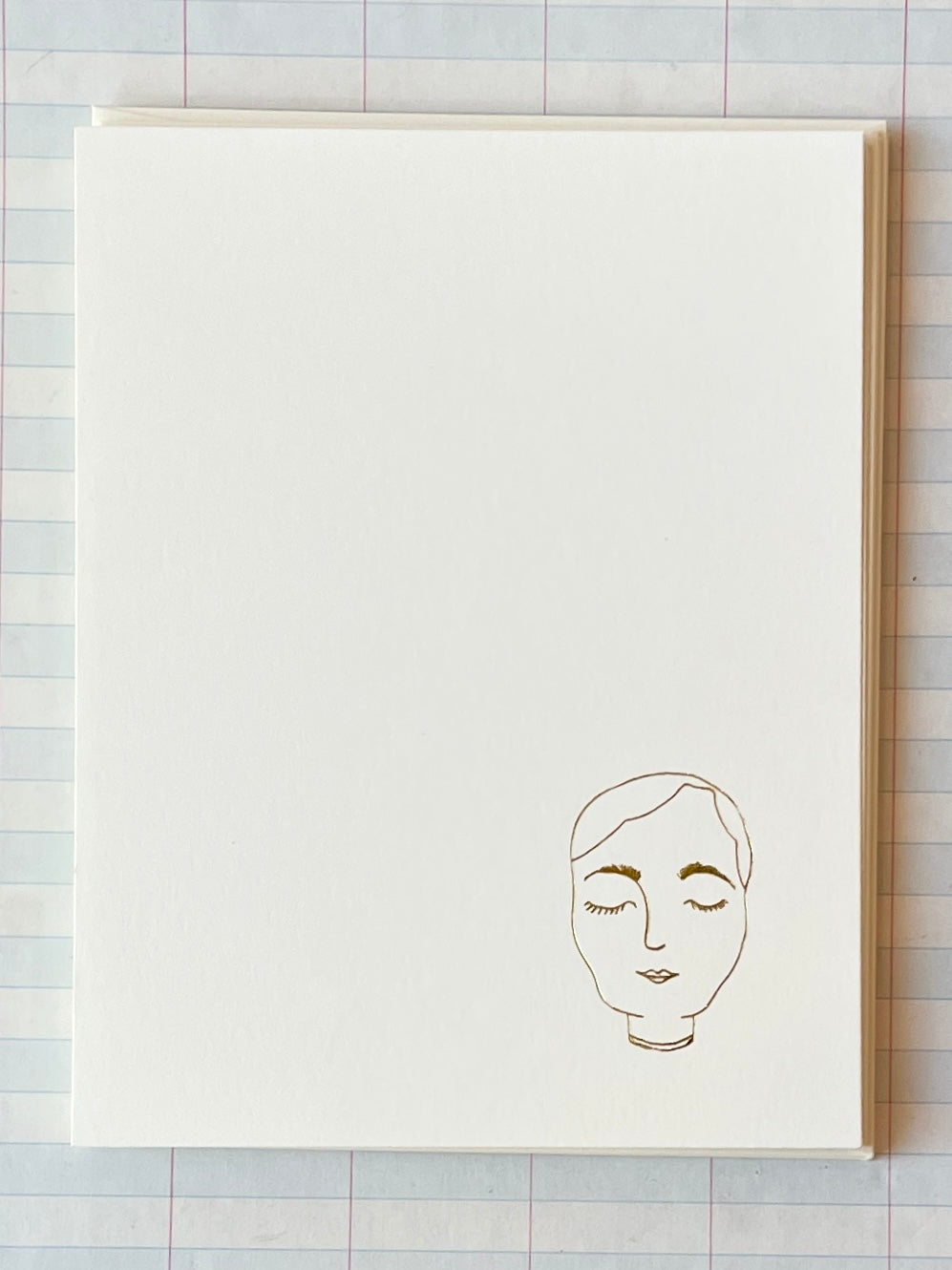 Lady Face by Skippy Cotton Foil-pressed Notecards - PARCEL