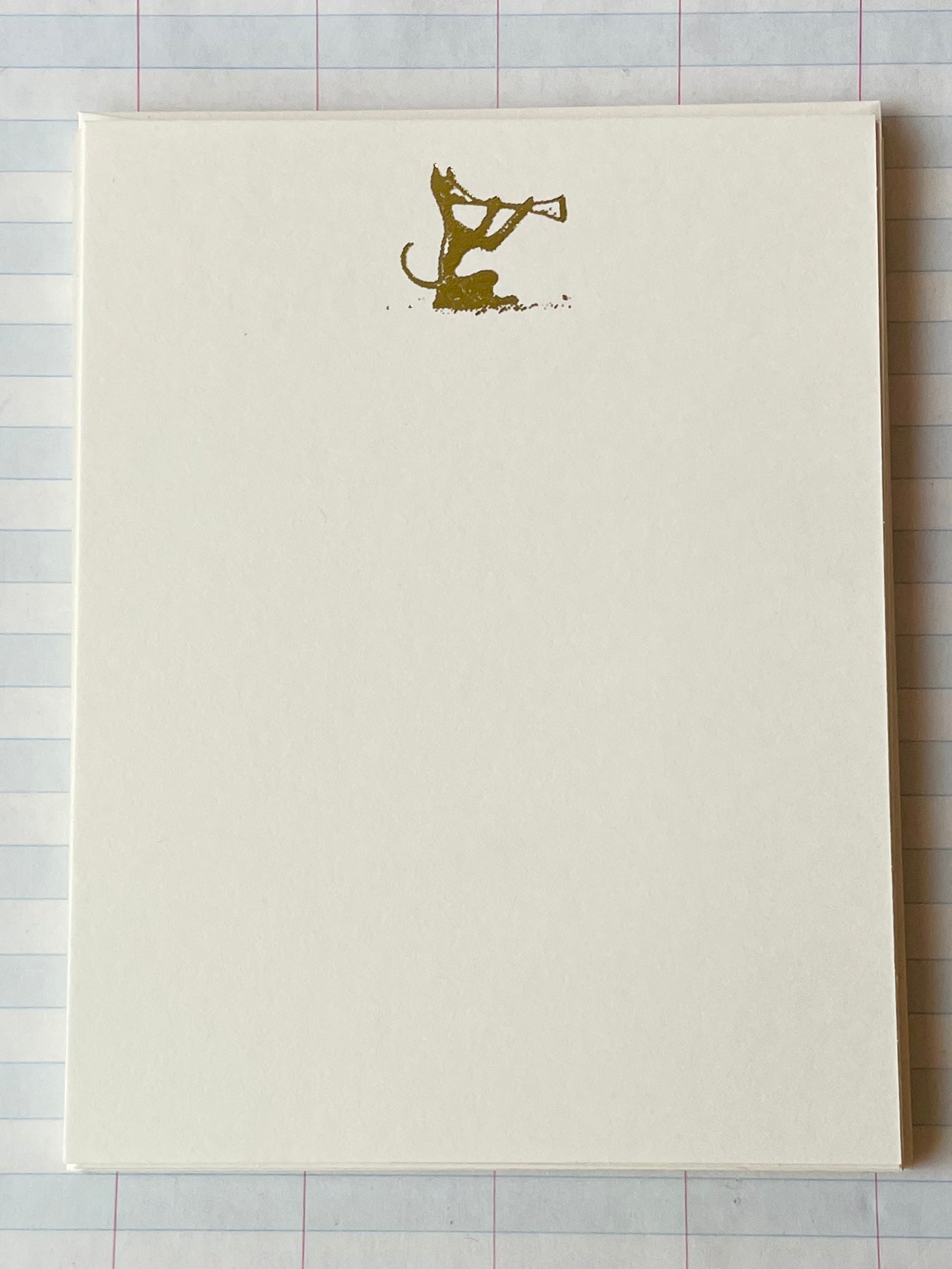Fox Playing the Horn Foil Pressed Stationery - PARCEL