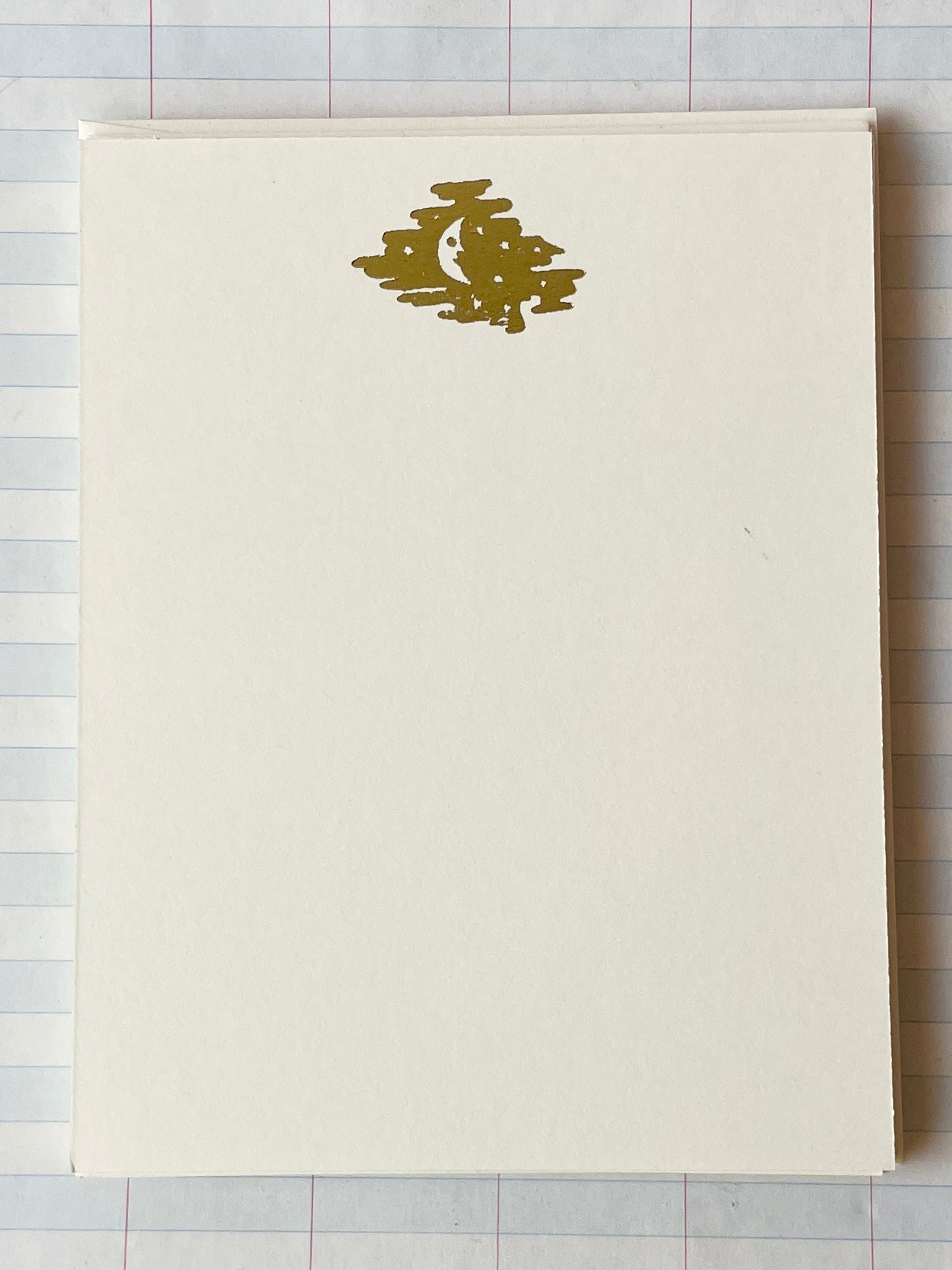 Cloudy Moon and Stars Foil Pressed Stationery - PARCEL