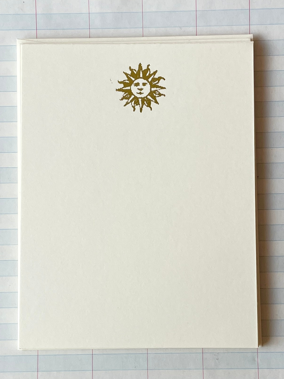 Sun Face Foil Pressed Stationery - PARCEL