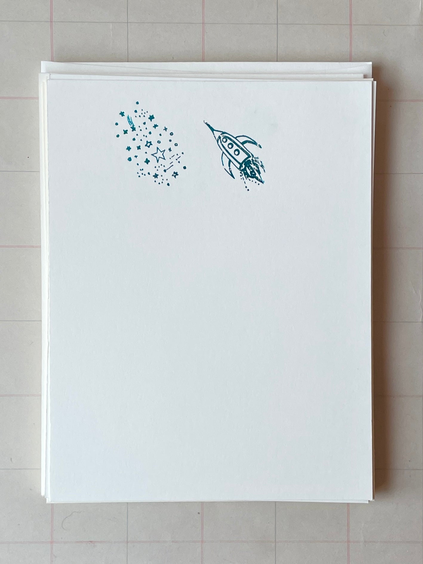 Rocket Ship to the Stars Foil Pressed Stationery - PARCEL