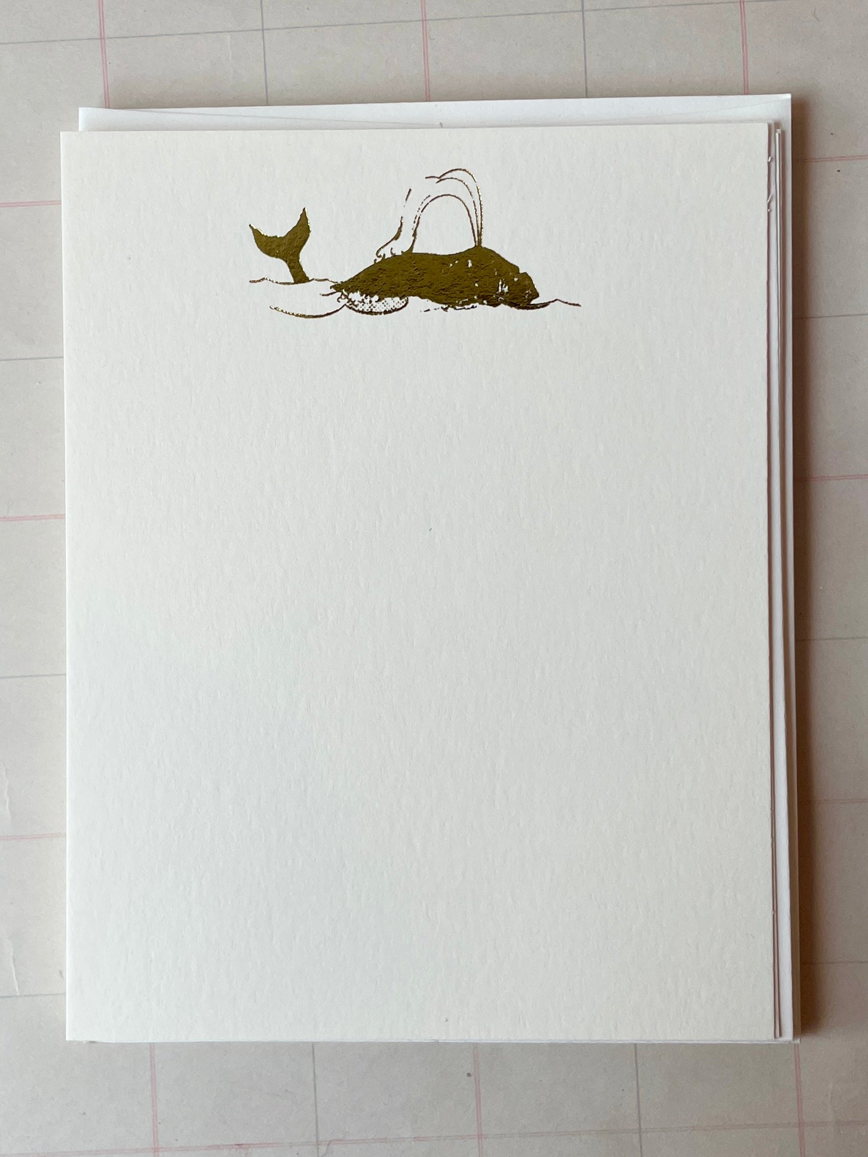 Whale Foil Pressed Notecard Set - PARCEL