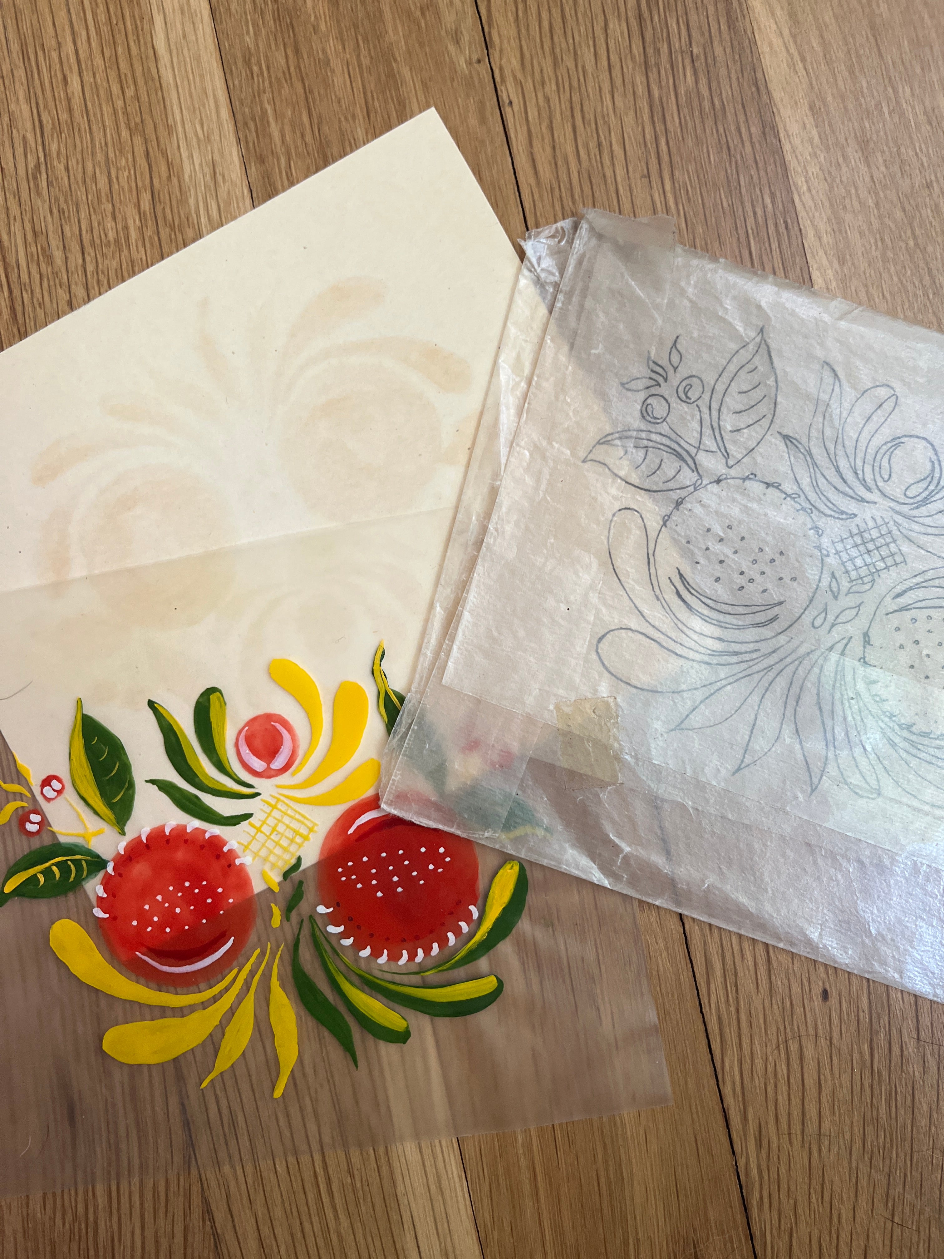 Folk Art Hand-Painted Stencil #10 - PARCEL