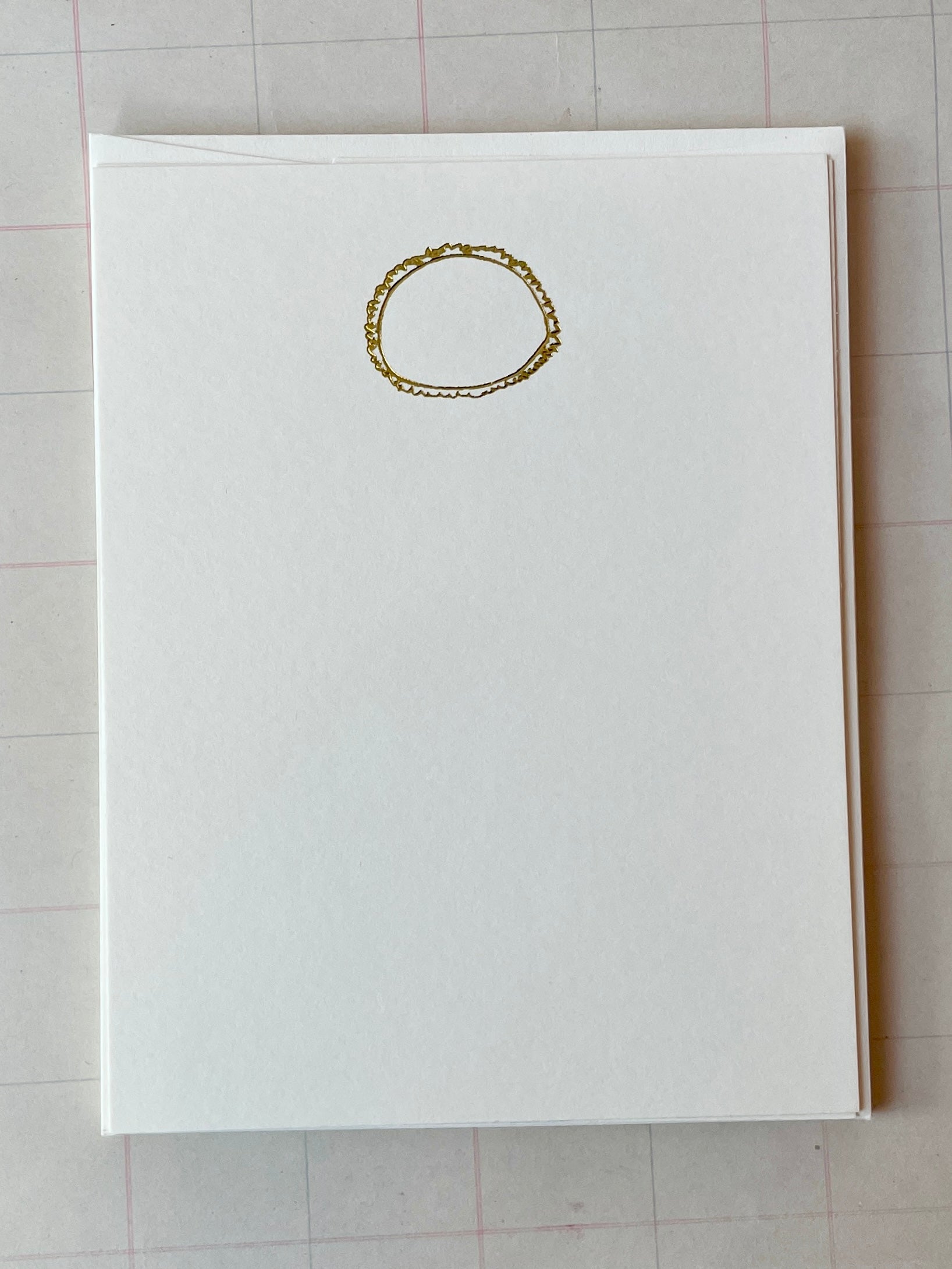Scalloped Frame Foil Pressed Stationery - PARCEL