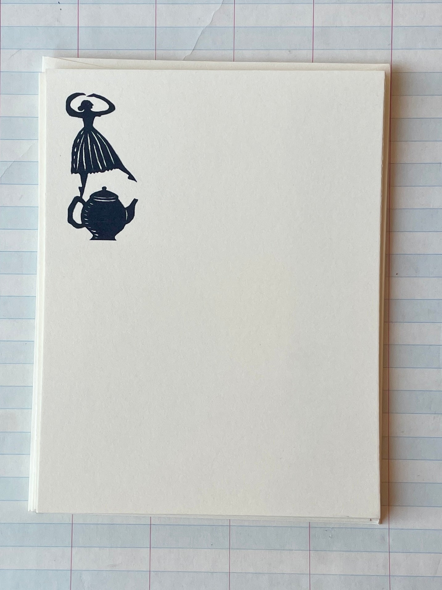 Lady Dancing on Teapot Notecards - PARCEL