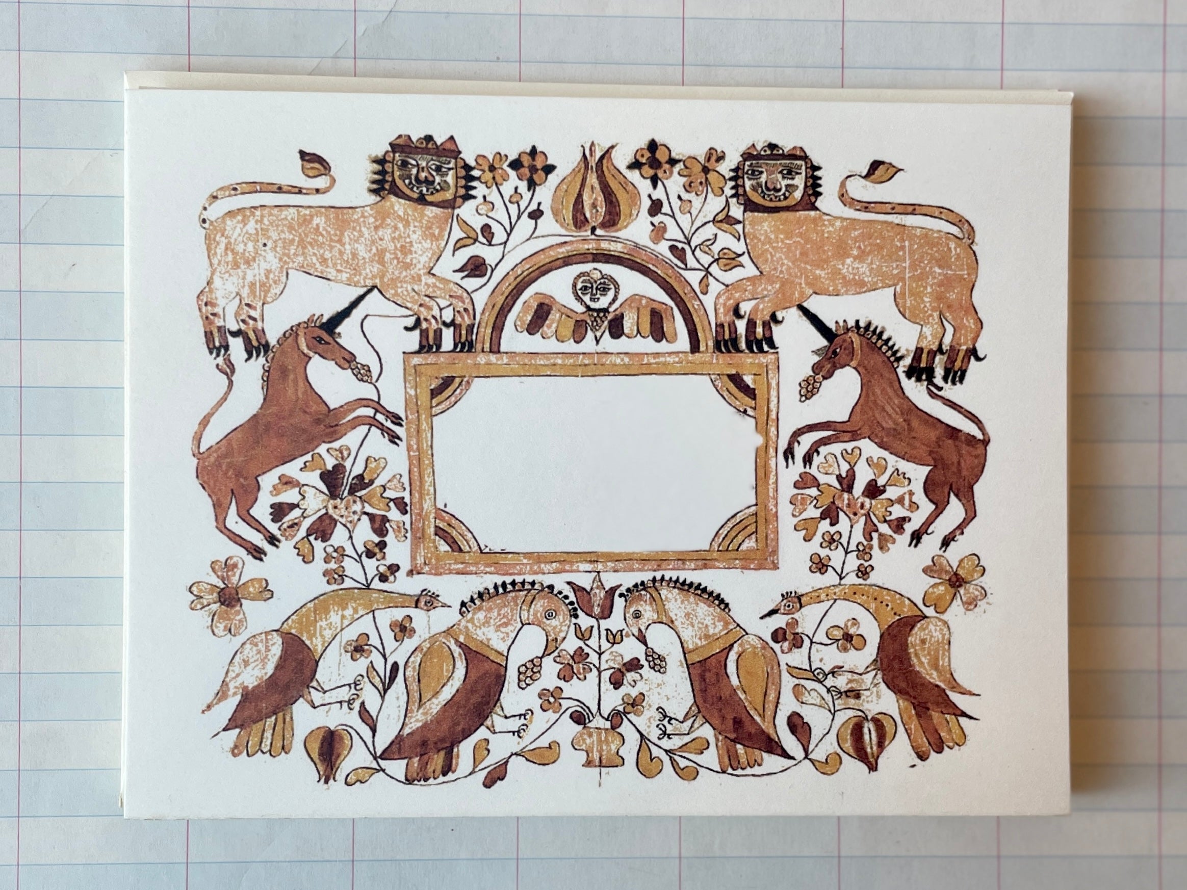 Folk Art Animal Frame Notecards - PARCEL