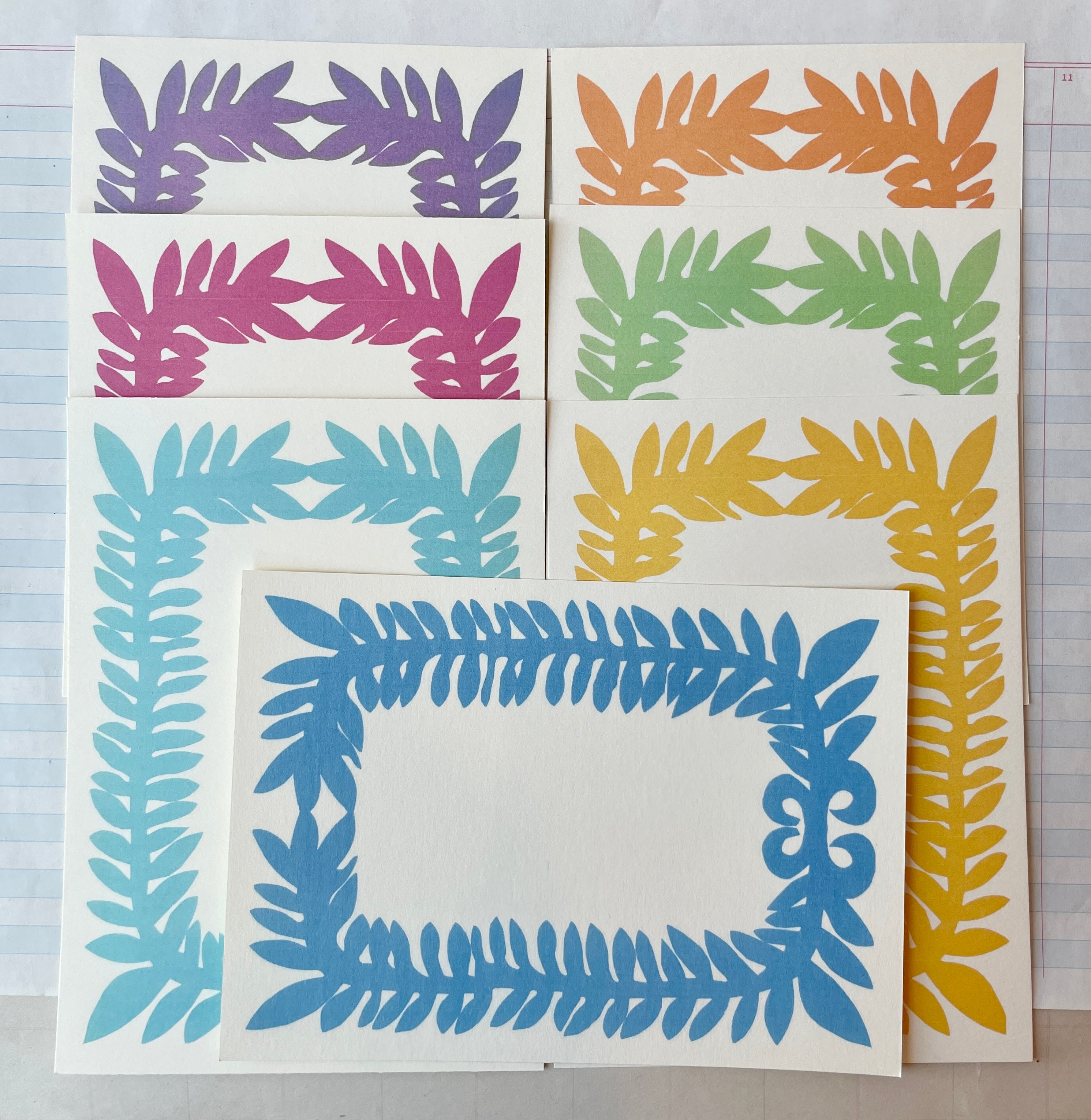 Leafy Border Notecards - PARCEL