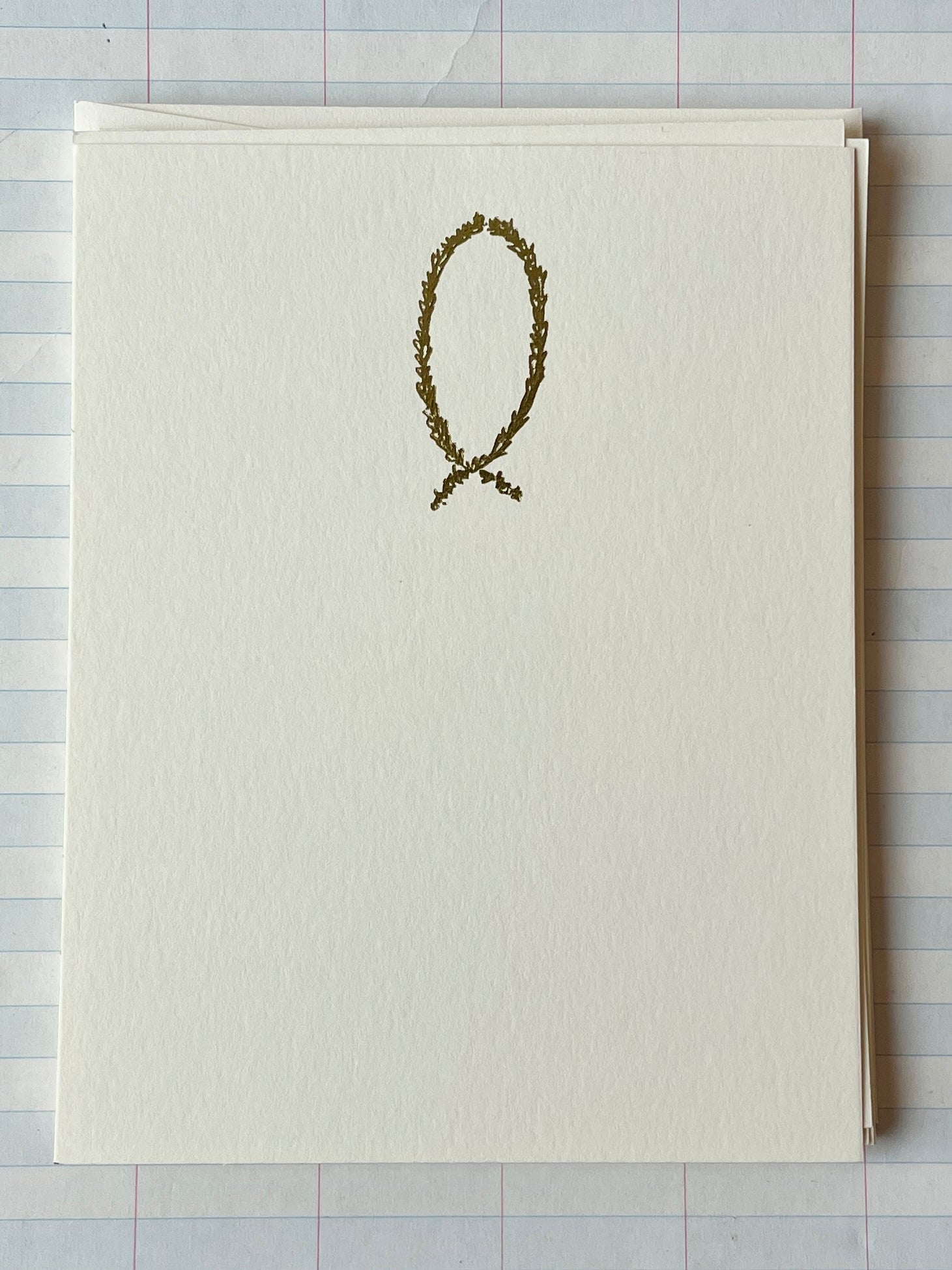 Oval Laurel Foil Pressed Stationery - PARCEL