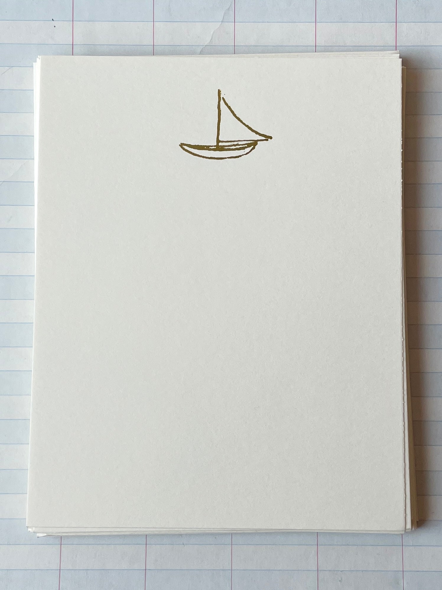 Sail Boat Foil Pressed Stationery - PARCEL