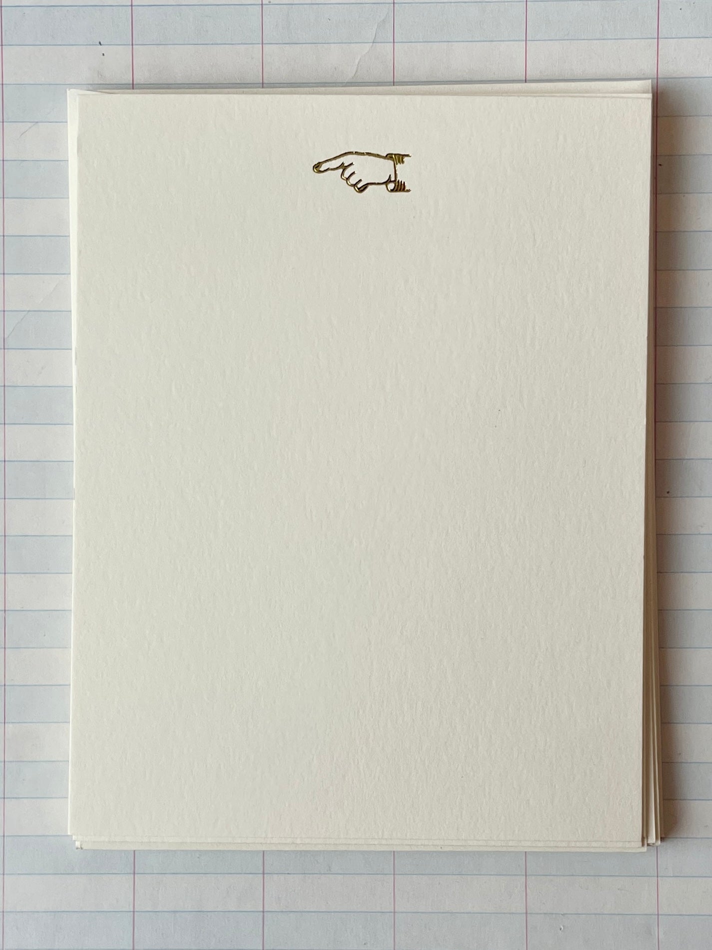Tiny Pointing Finger Foil Pressed Stationery - PARCEL