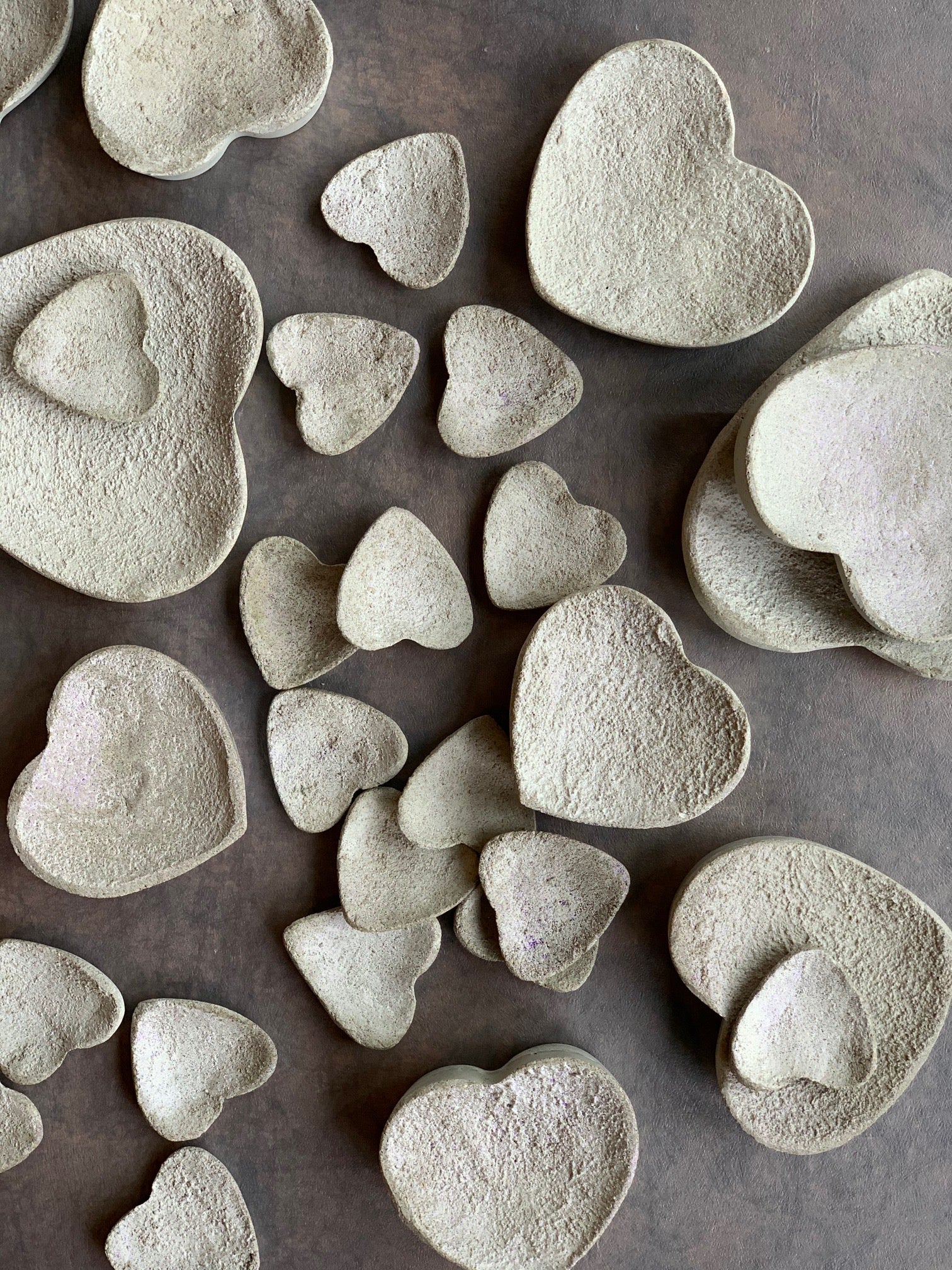 Heart-shaped Concrete Trinket dishes - PARCEL