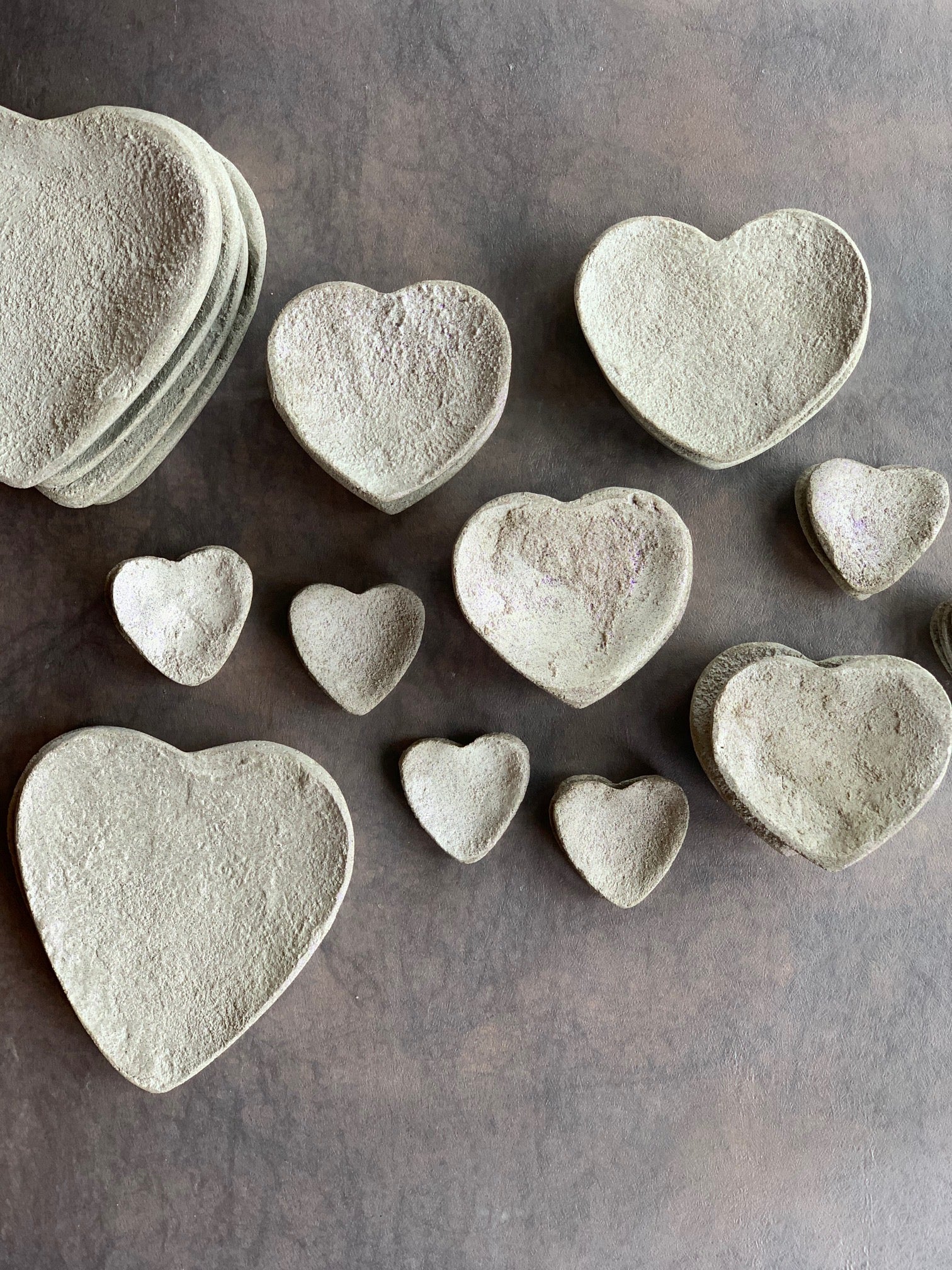 Heart-shaped Concrete Trinket dishes - PARCEL