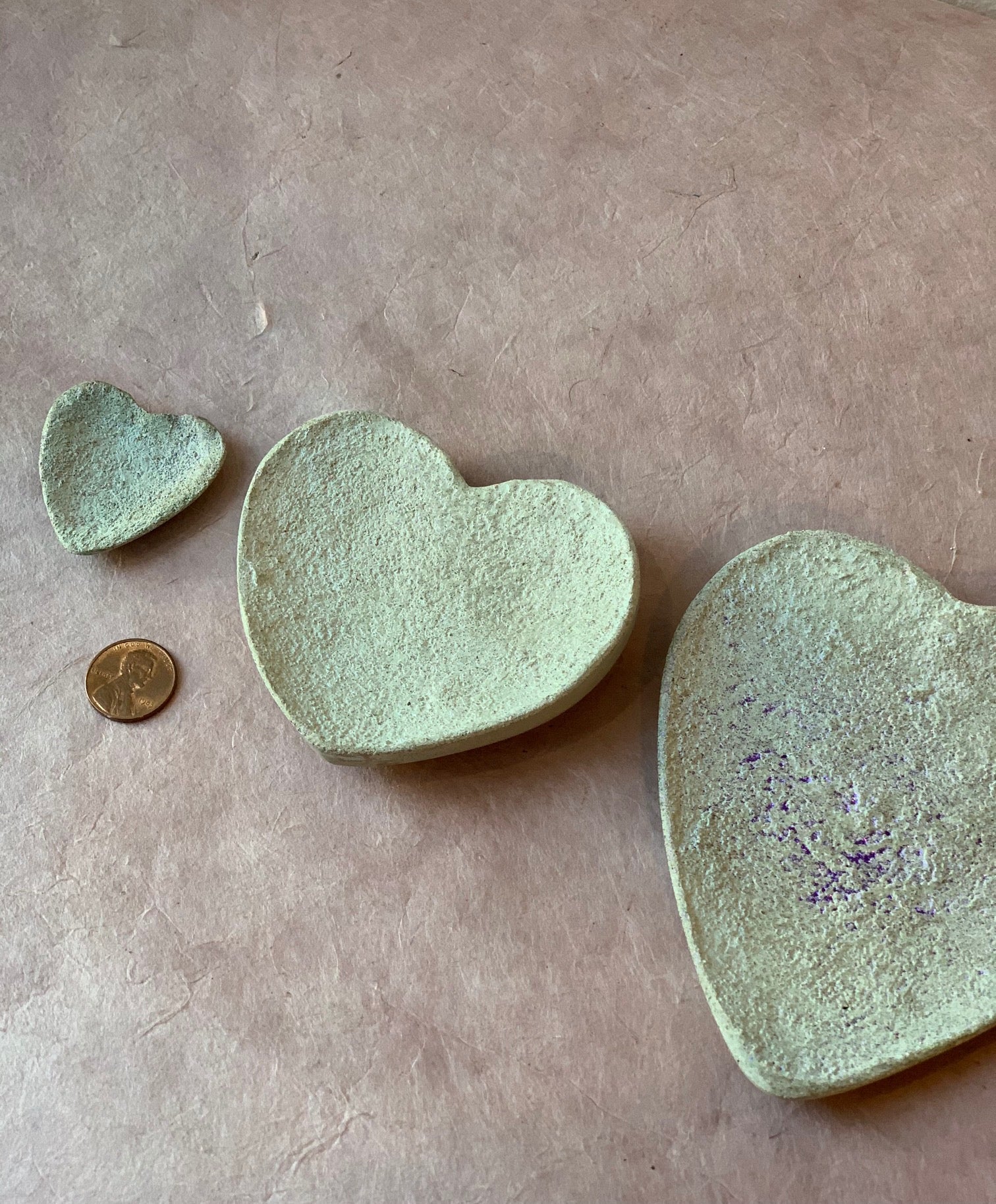 Heart-shaped Concrete Trinket dishes - PARCEL