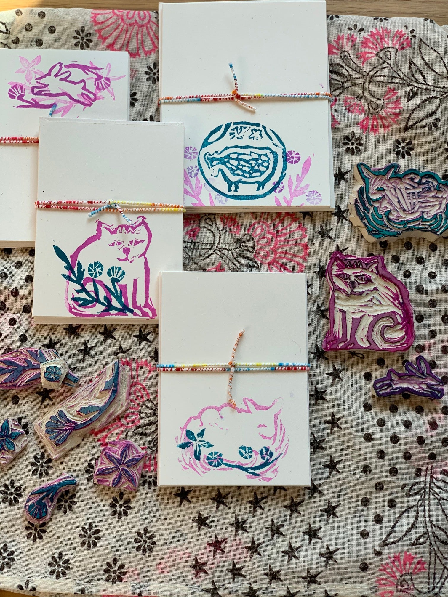 Blockprint Style Stamped Notecard Sets - PARCEL