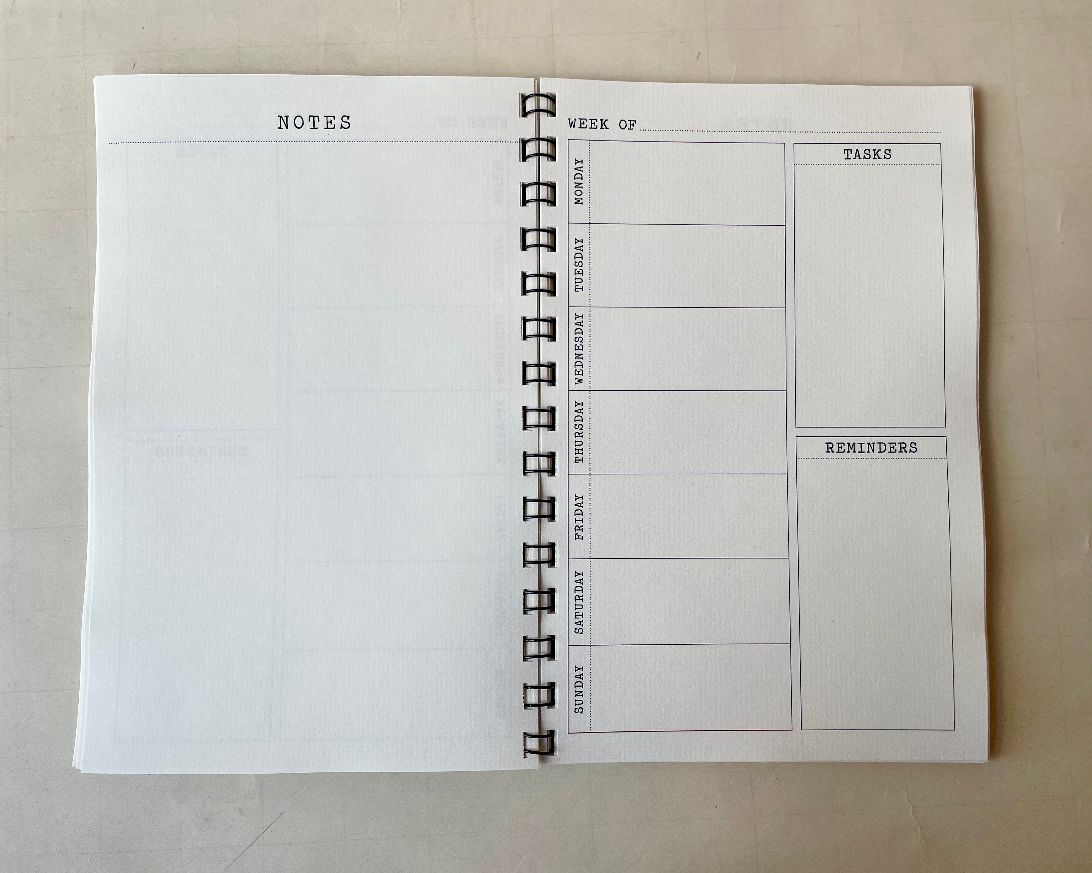 Perpetual Weekly Agenda Sun and Moon - PARCEL